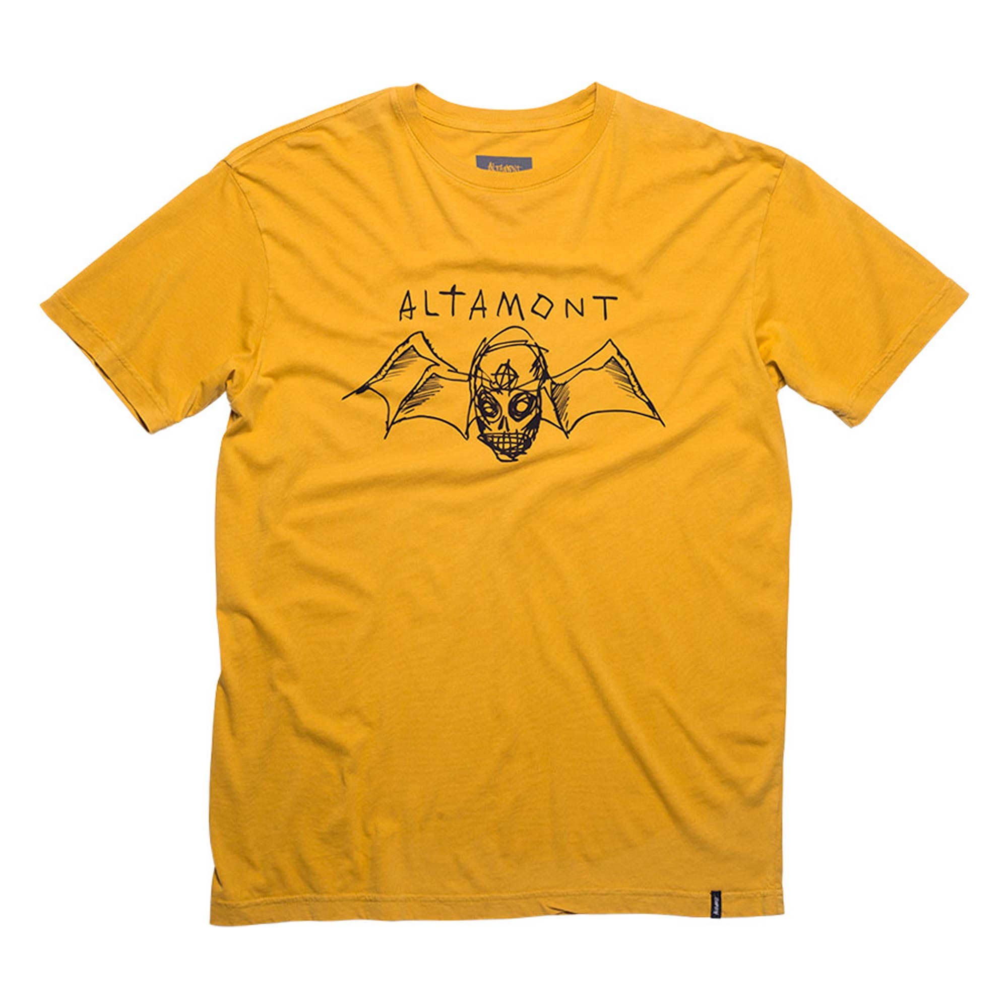 ALTAMONT T-Shirt BAT SKULL S/S CUSTOM mustard