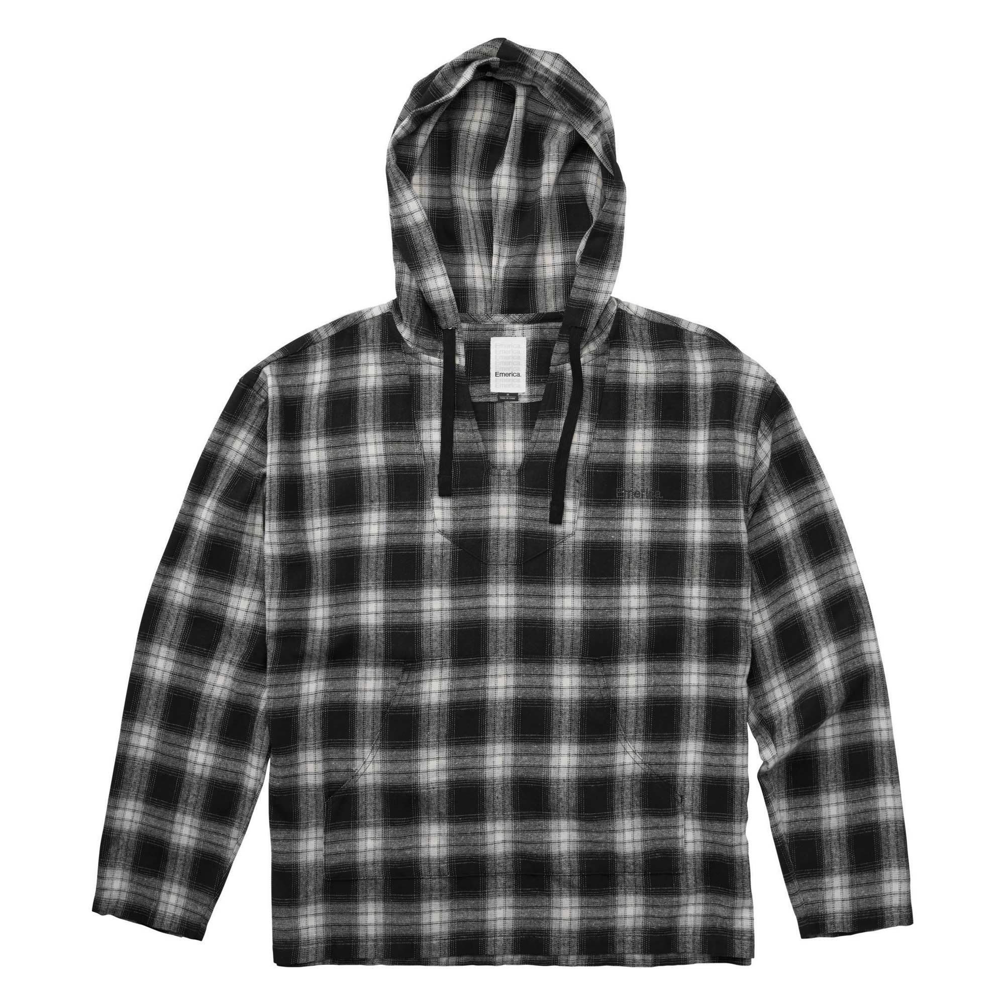 EMERICA Shirt HIGHLAND FLANNEL PONCHO HOOD black