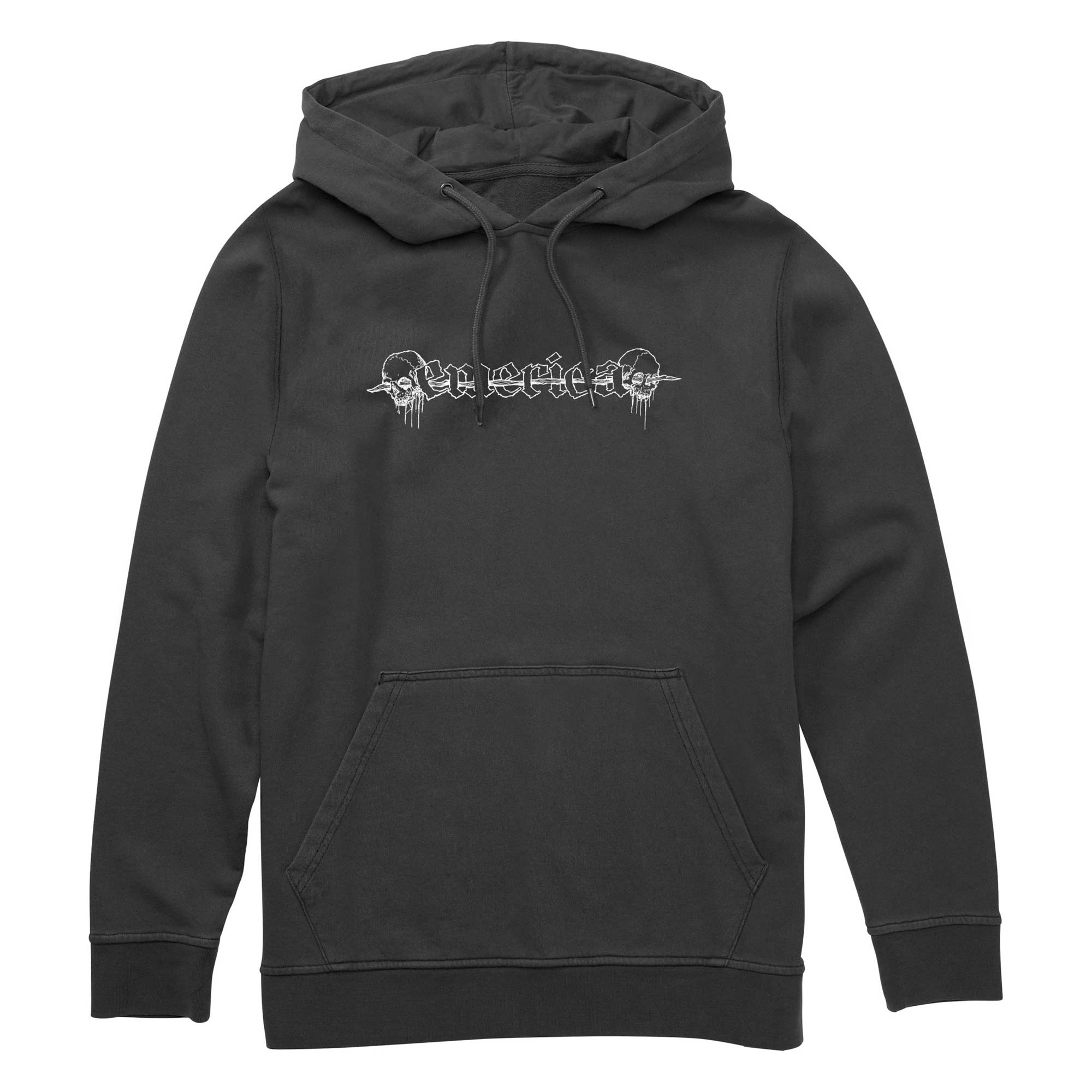 EMERICA Sweat SPIKED HOODED FLEECE black