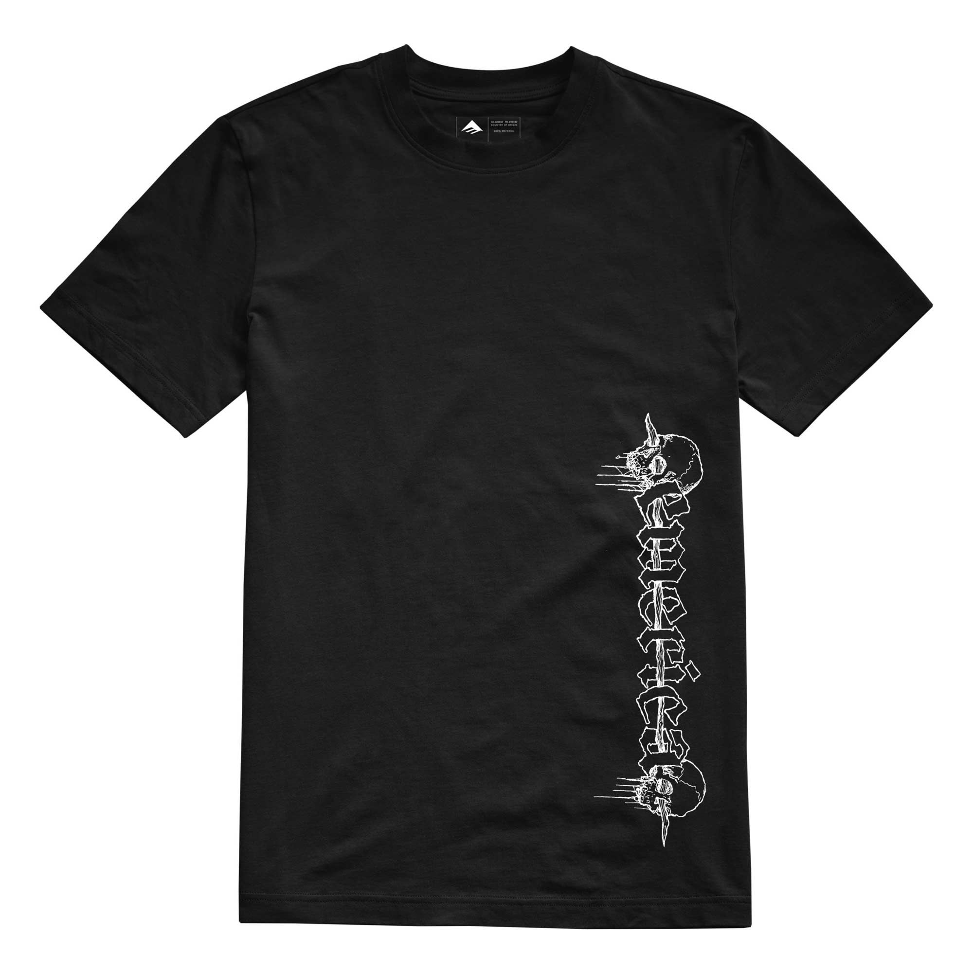 EMERICA T-Shirt SPIKED S/S, black
