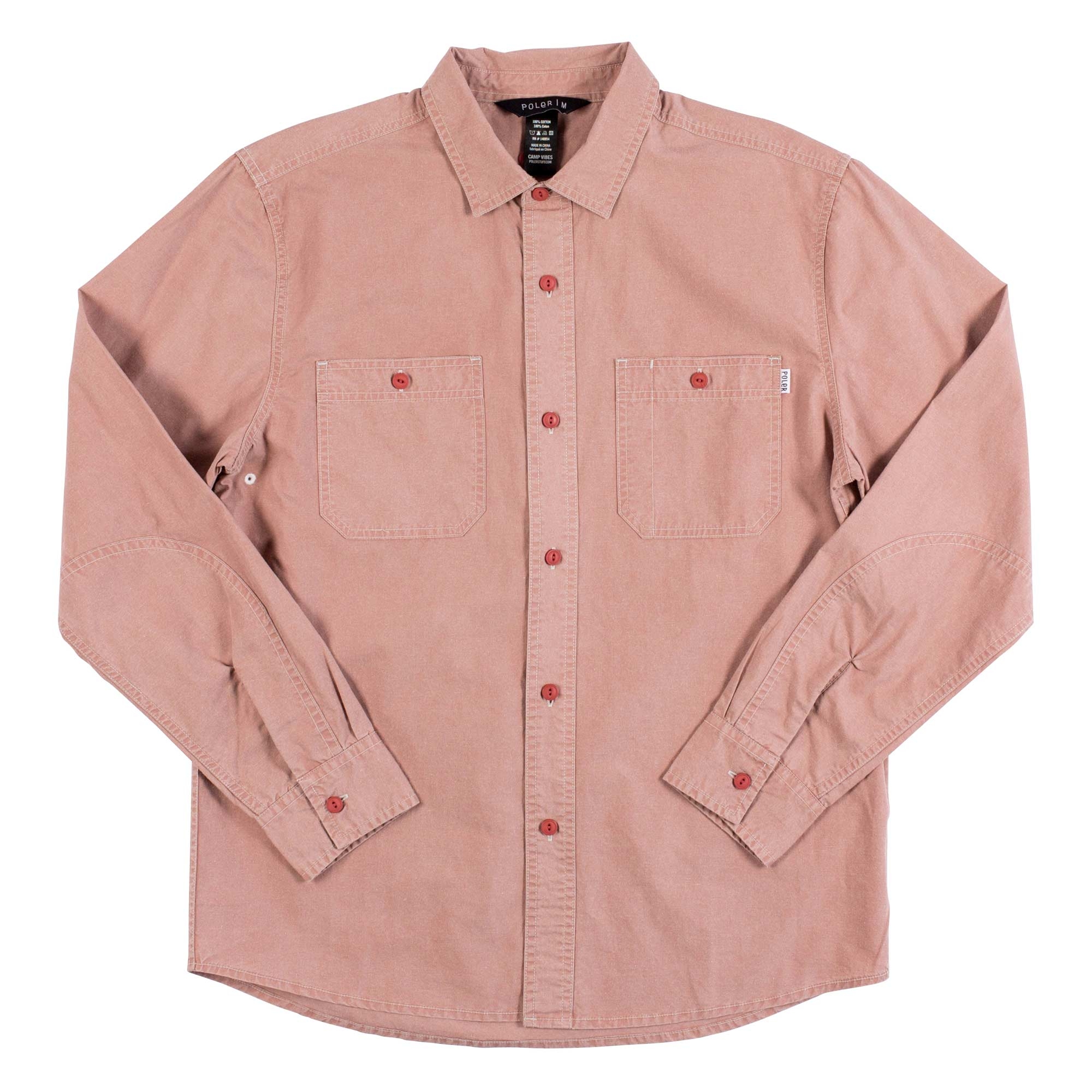 POLER SHIRT WASHED UP L/S WOVEN dusty pink