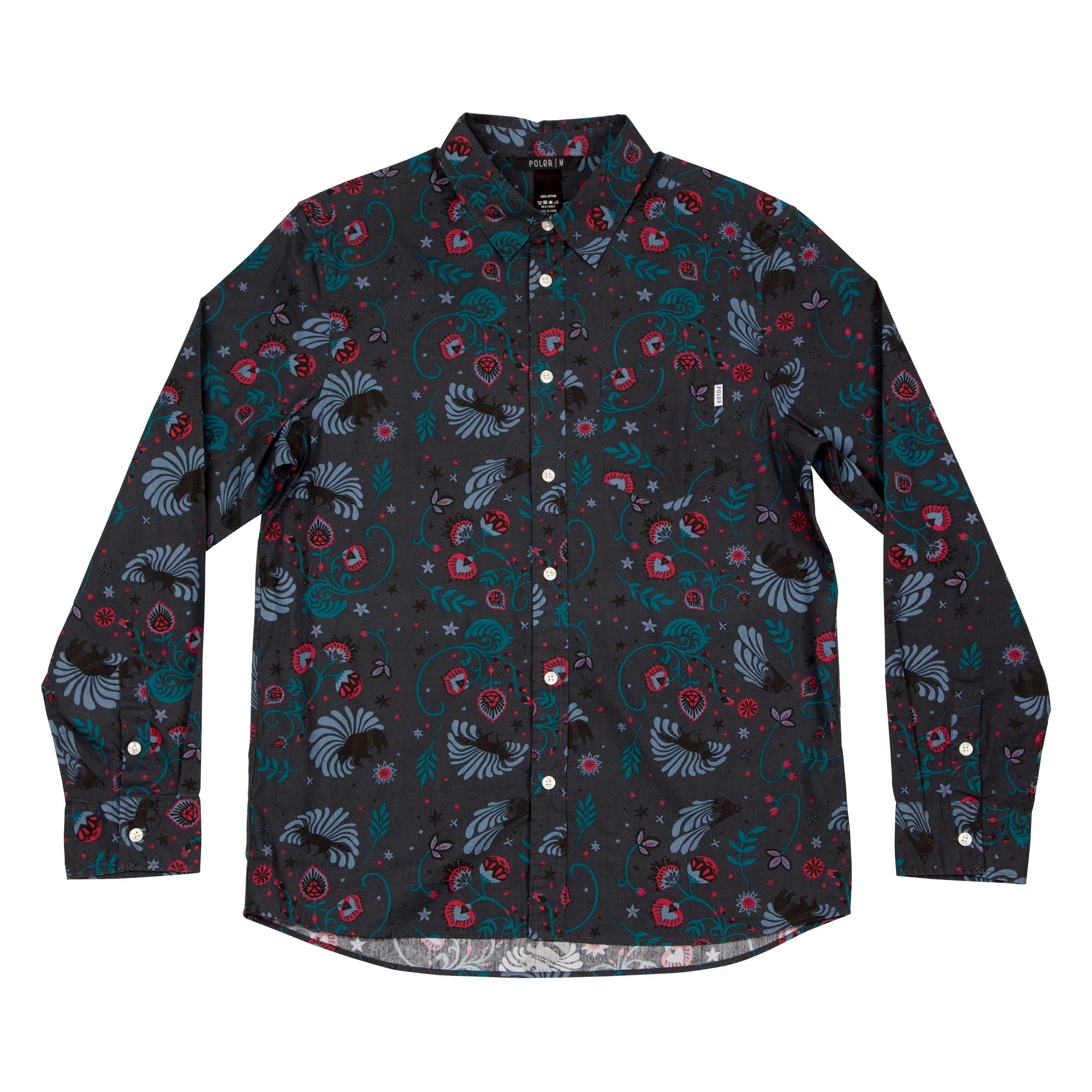 POLER Shirt LORI´S WILDLIFE L/S WOVEN, black