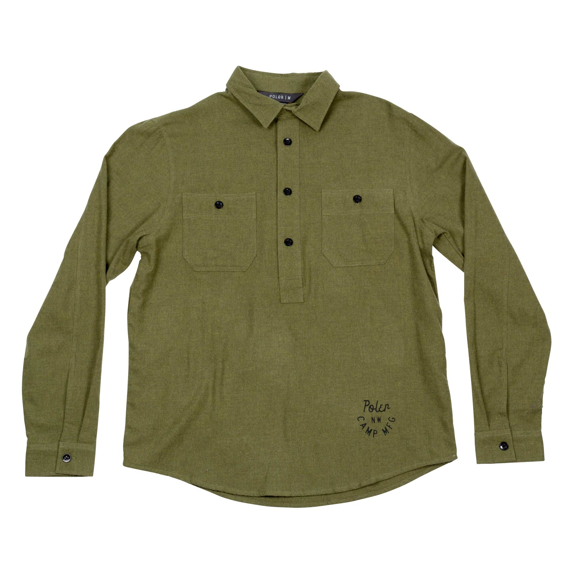 POLER Shirt WOLF L/S WOVEN, olive