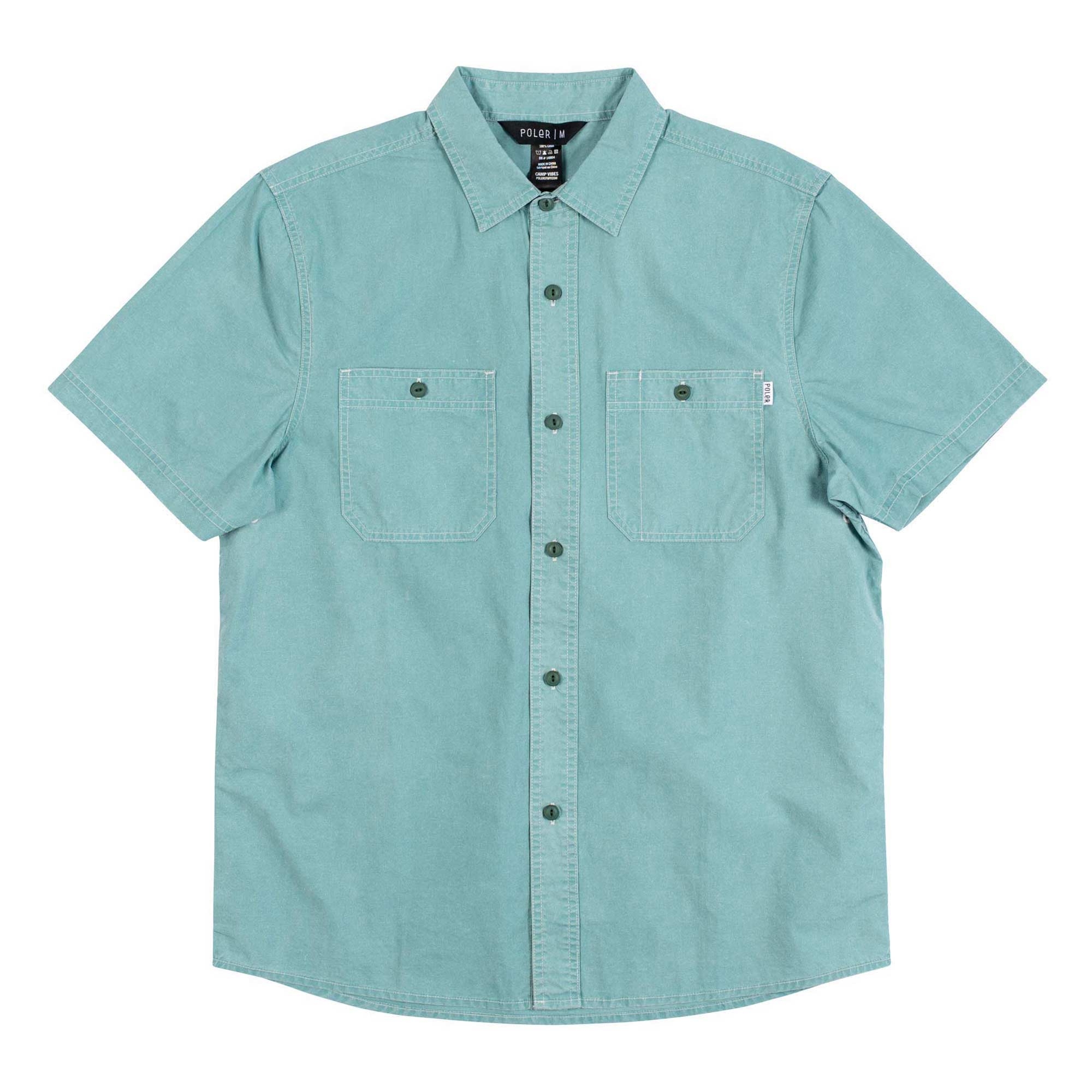 POLER SHIRT WASHED UP S/S WOVEN, green