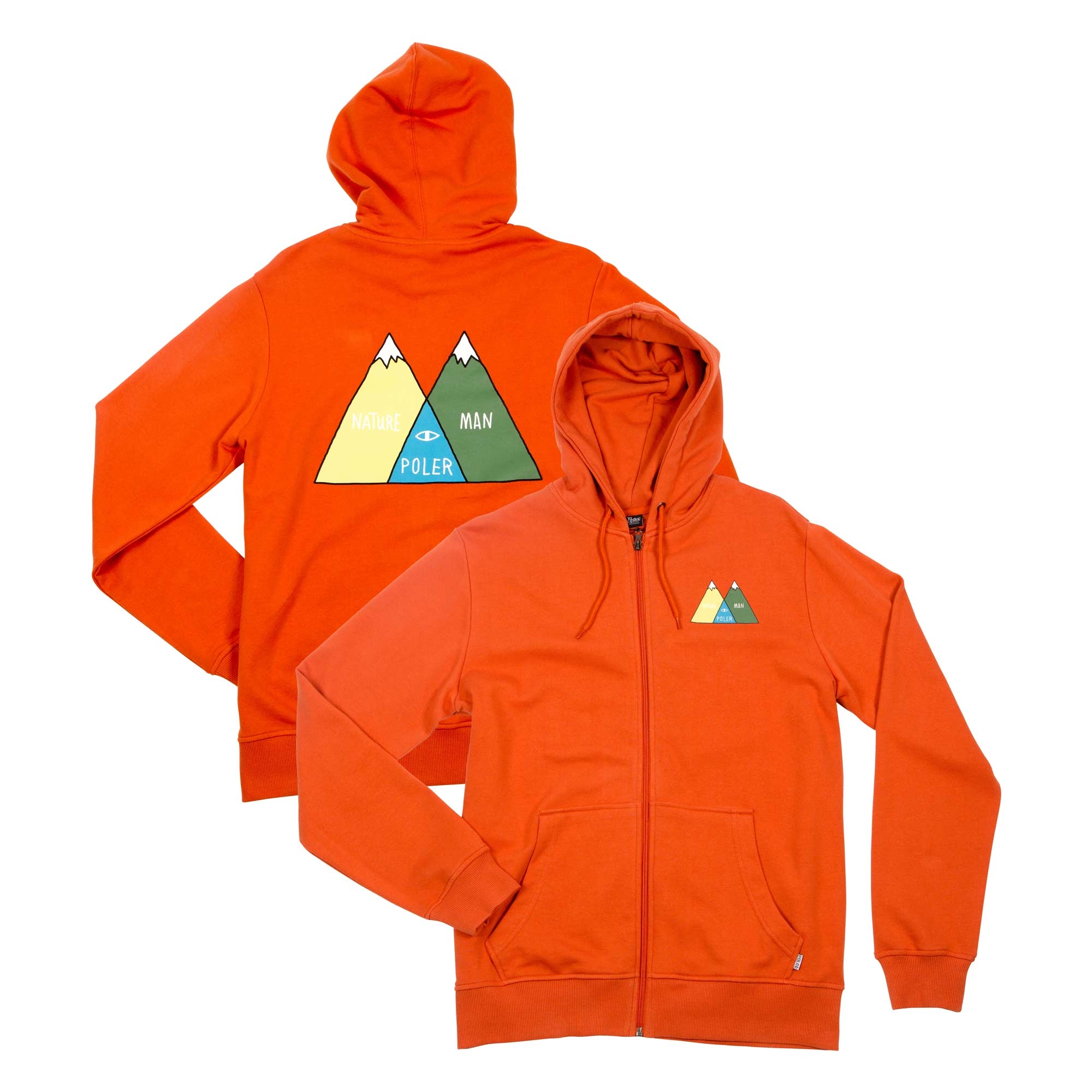 POLER Zip Up VENN HOODIE burnt orange