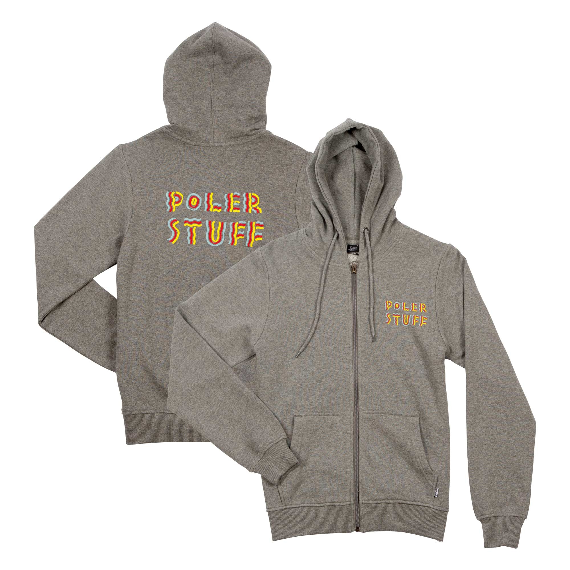 POLER Womens Zip Up FESTIVAL Hood, gray heather