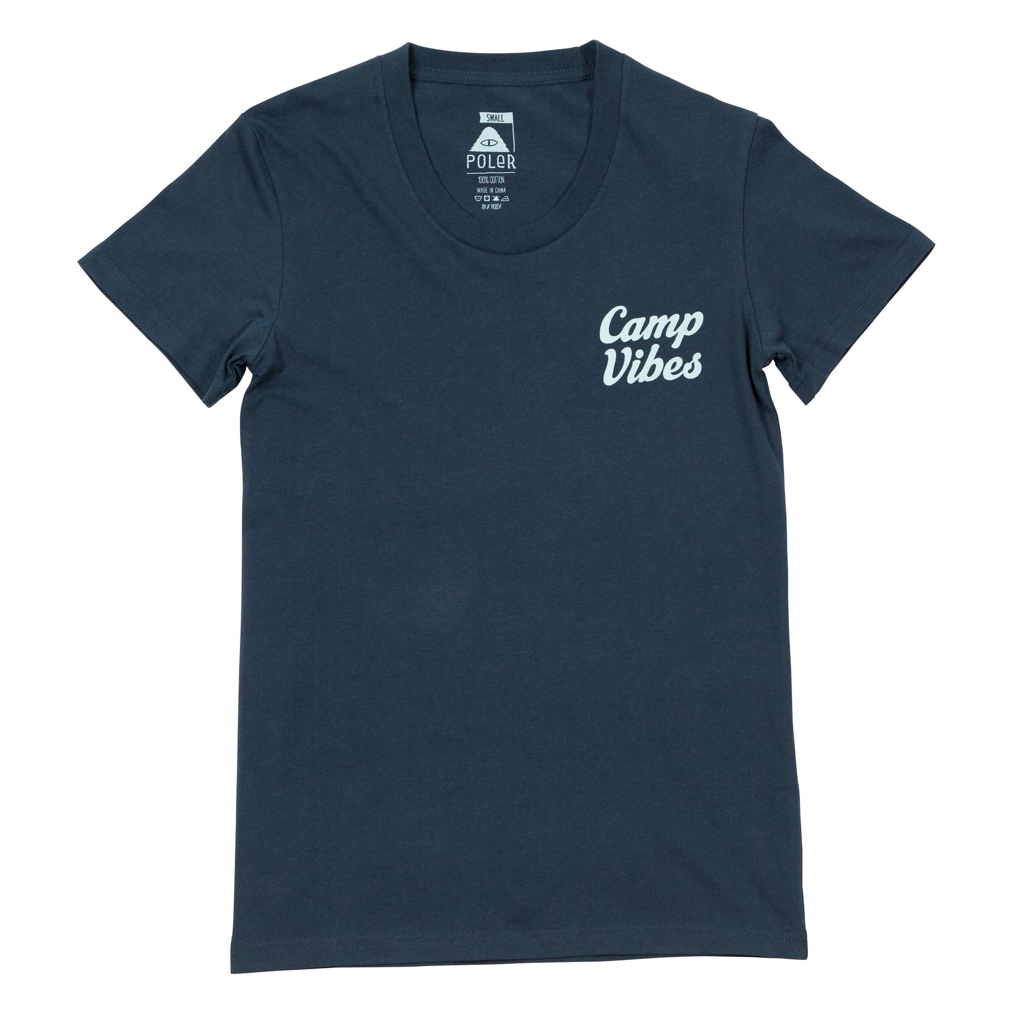 POLER Womens T-Shirt CAMP VIBES blue steel