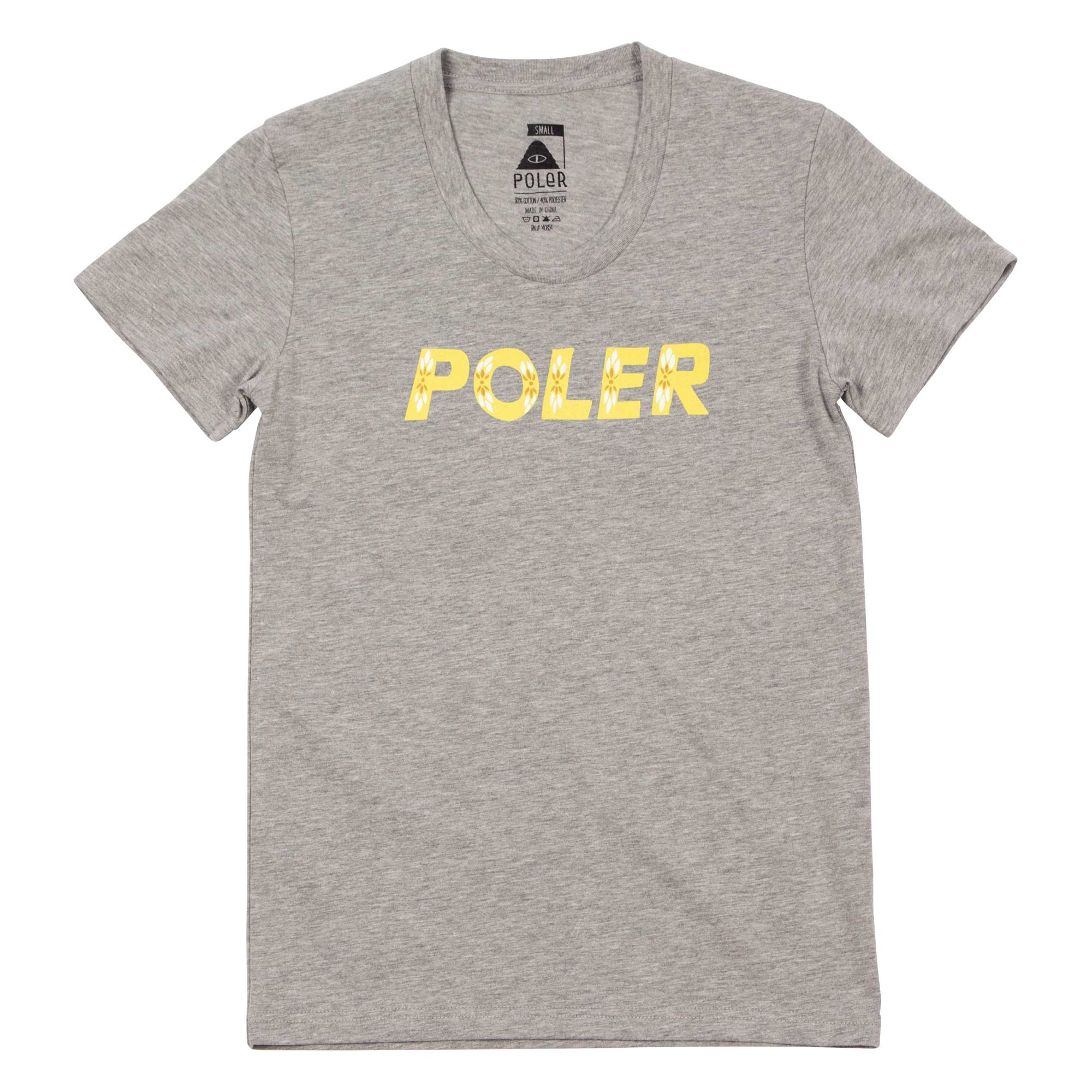 POLER Womens T-Shirt FLOWER heather grey