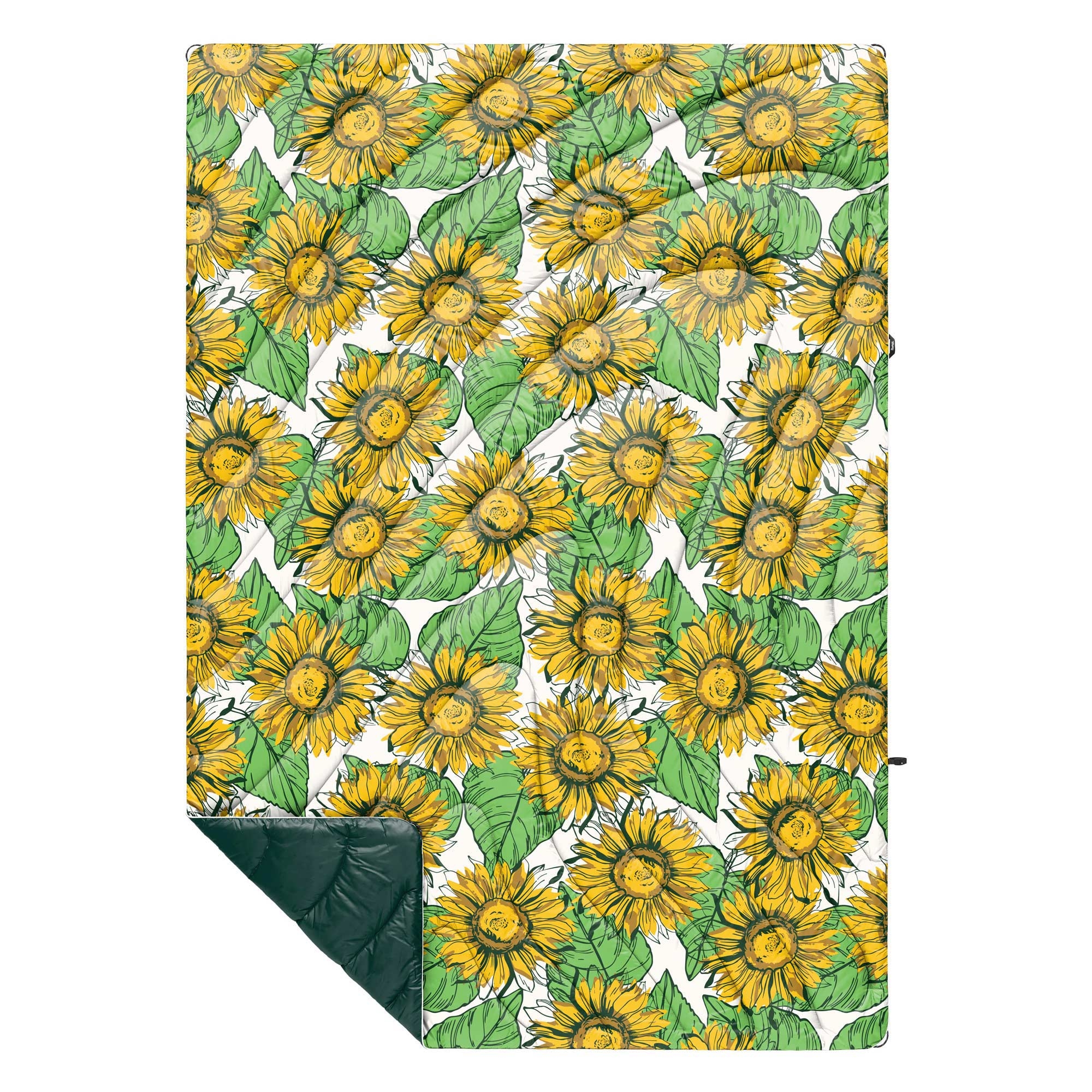 RUMPL Blanket ORIGINAL PUFFY PRINTED  / 1 PERS, sunflower bloom