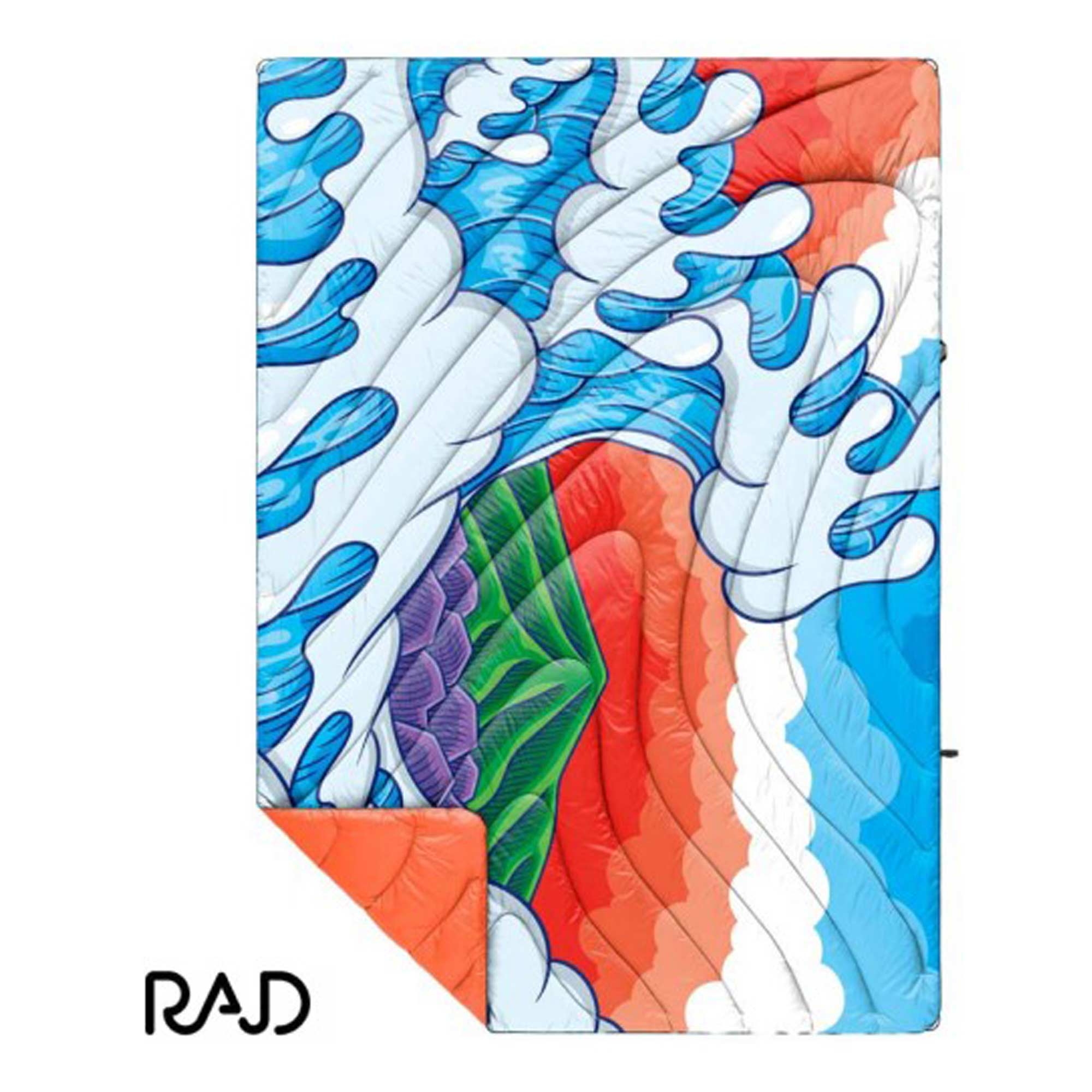 RUMPL Blanket ORIGINAL PUFFY PRINTED RAD / 1 PERS, hokusai great wave - aaron kai