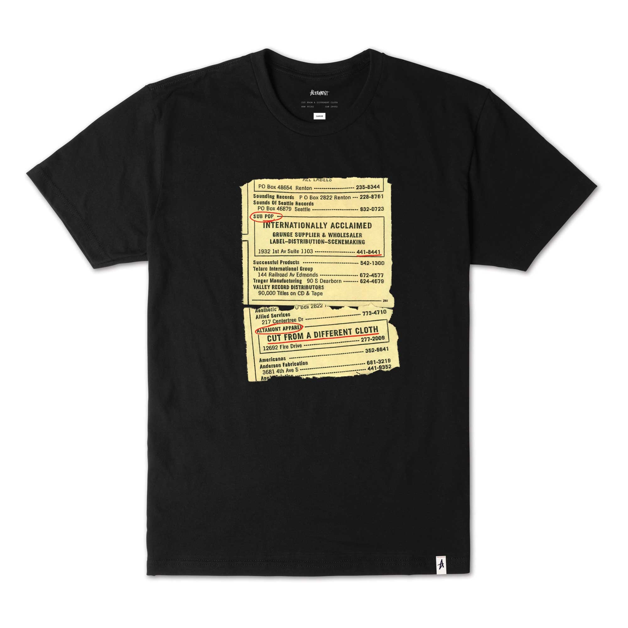 ALTAMONT T-Shirt ALTAMONT X SUB POP PAGES black