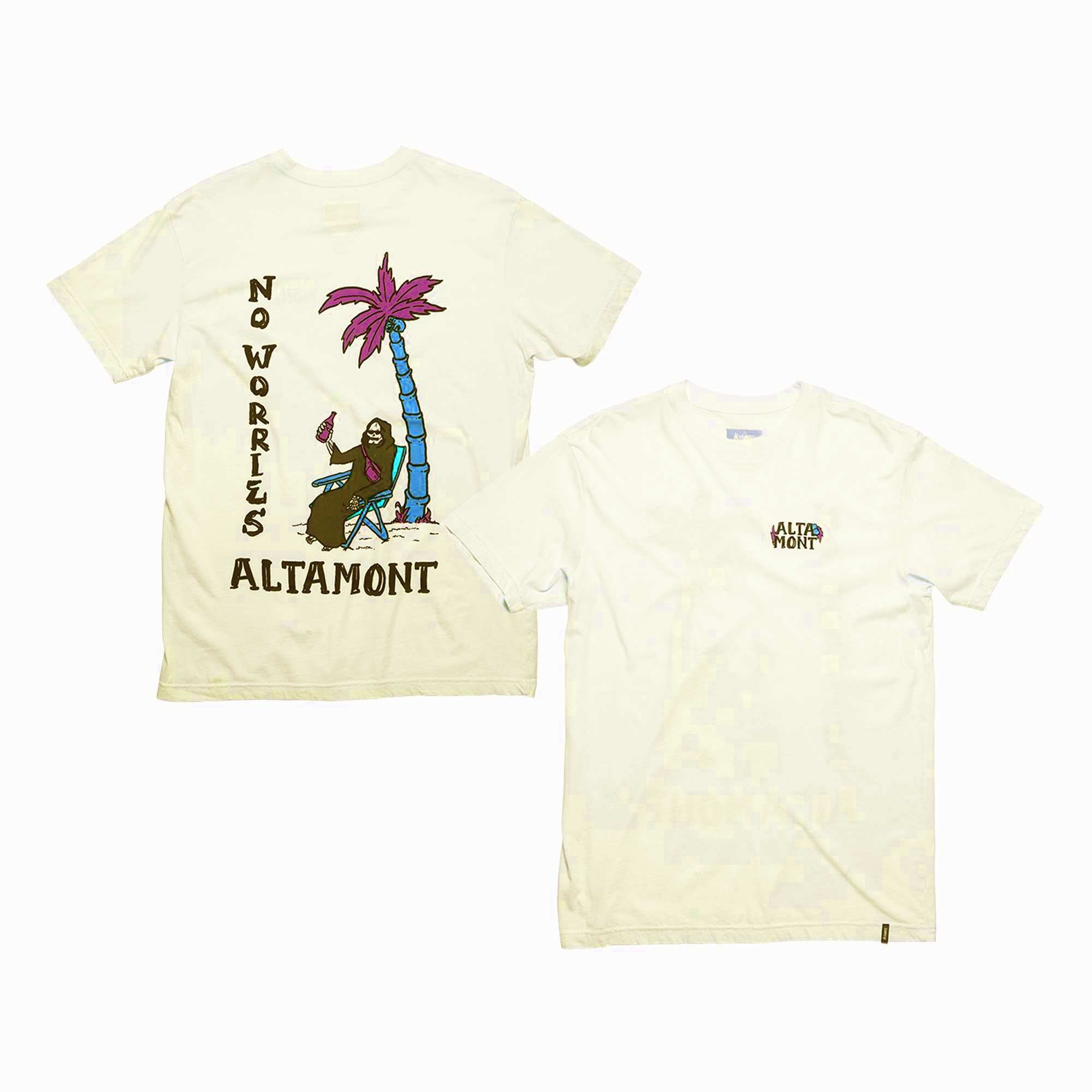 ALTAMONT T-Shirt NO WORRIES S/S CUSTOM natural