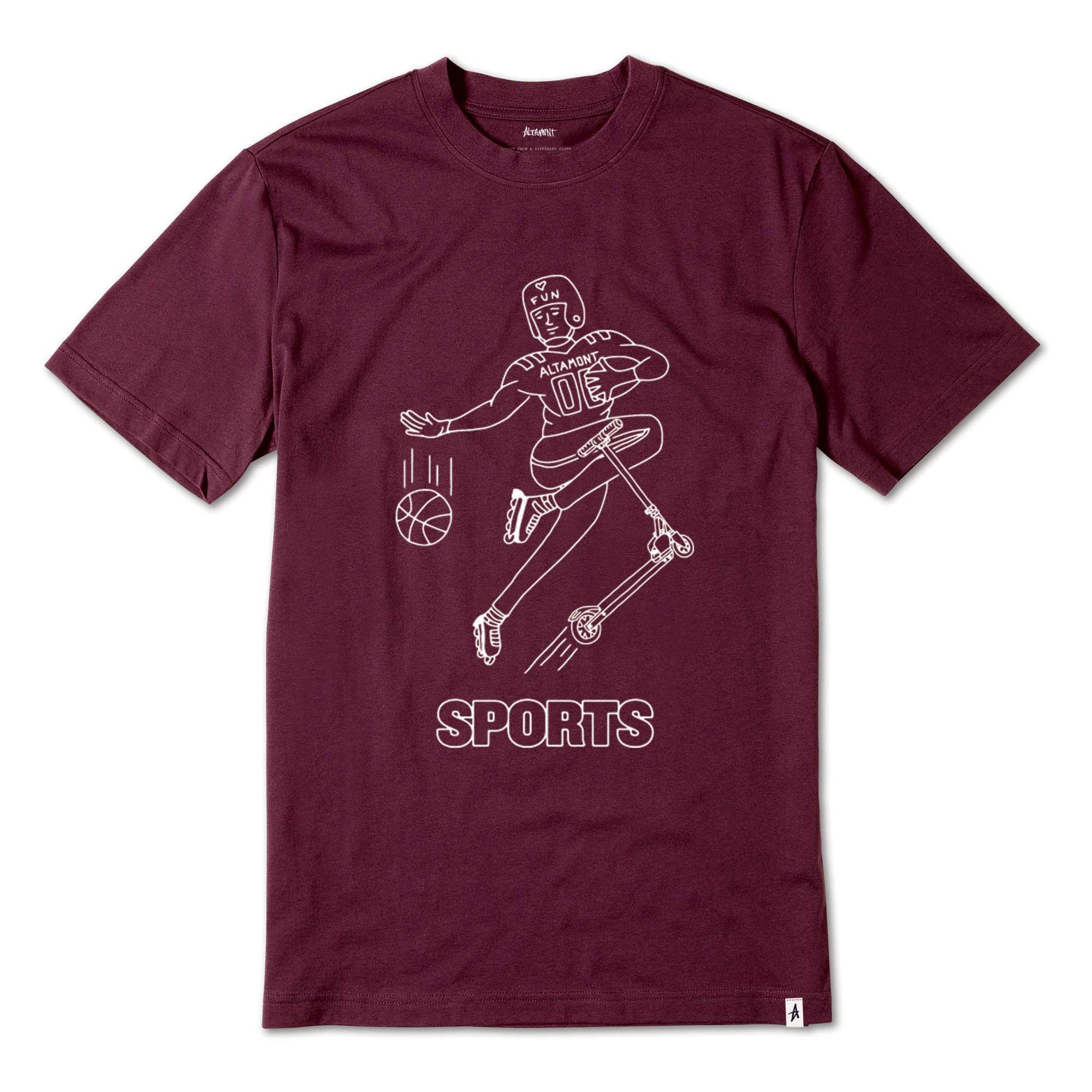 ALTAMONT T-Shirt SPORTS FAN burgundy