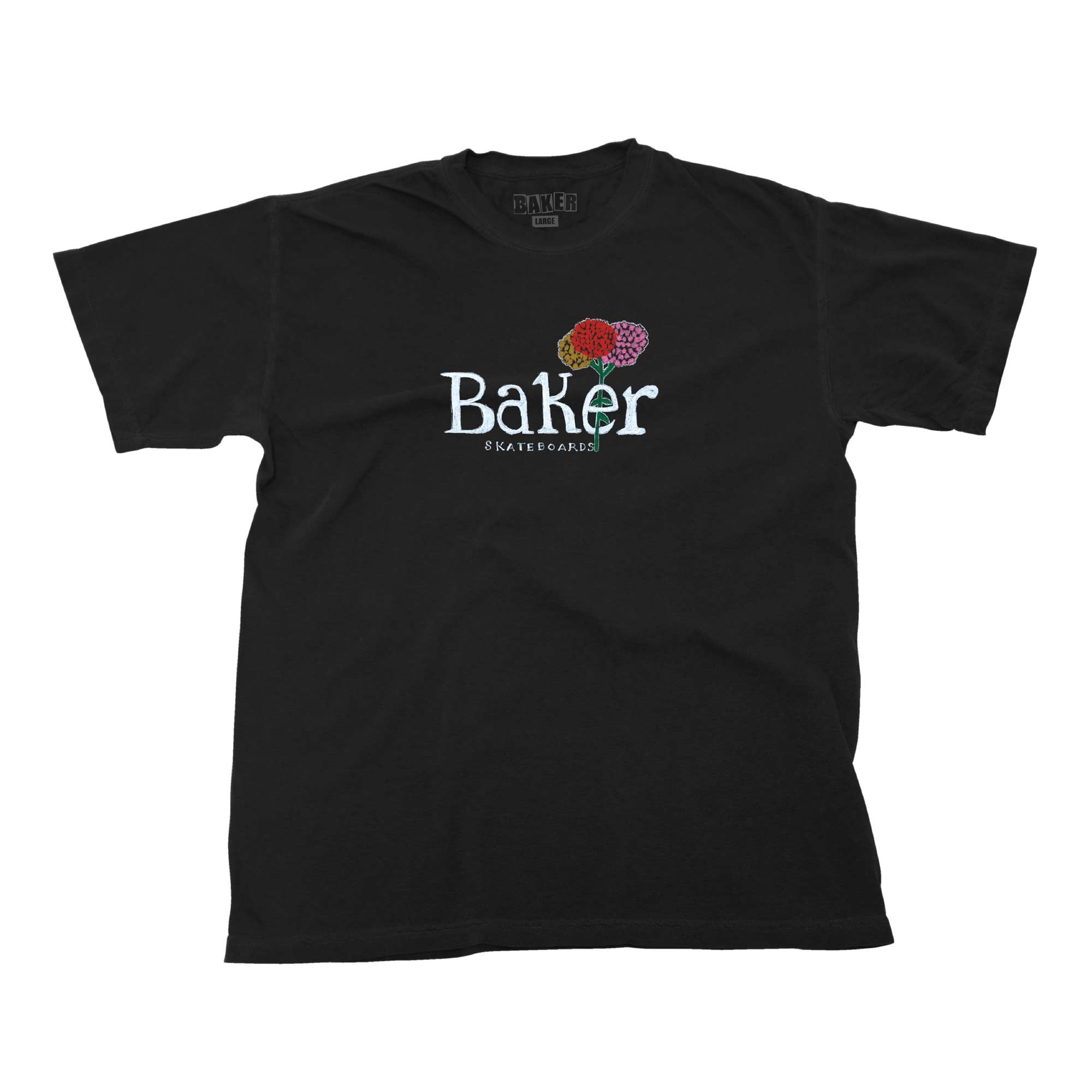 BAKER T-Shirt FLEURS black wash