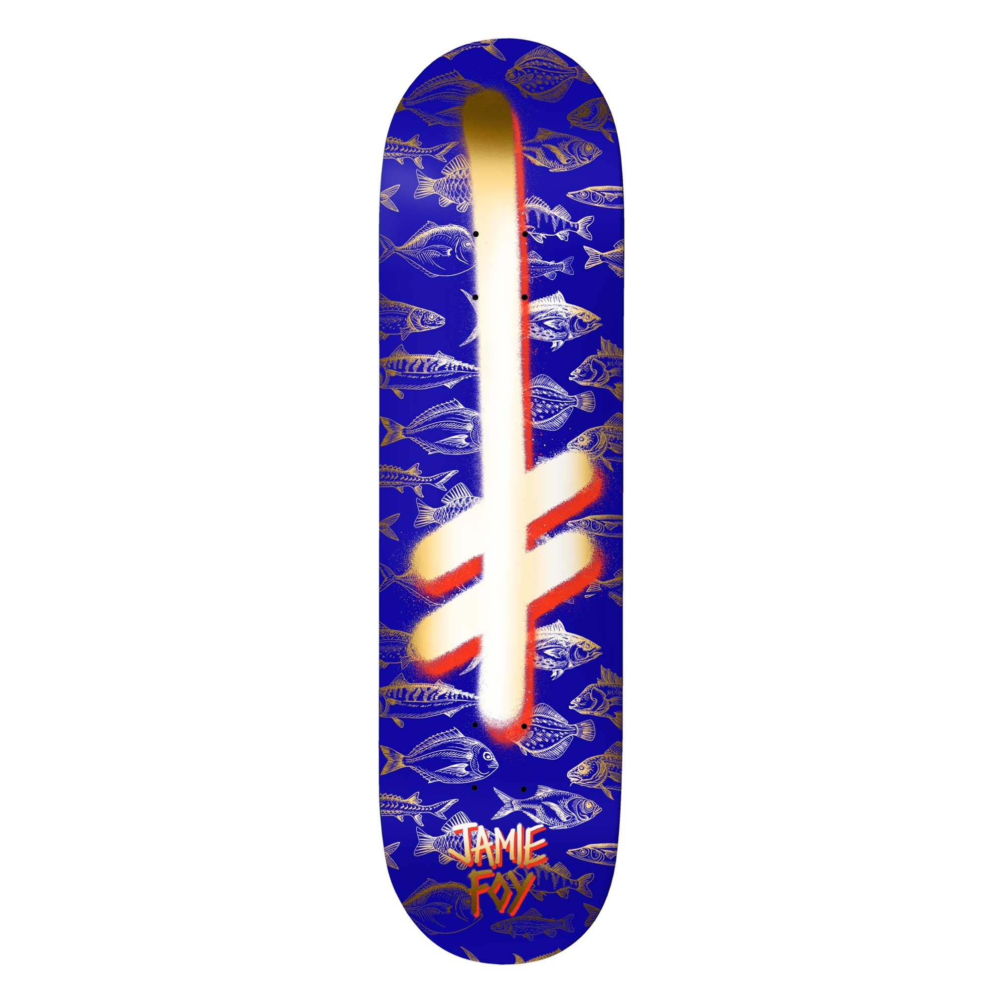 DEATHWISH Deck GANG LOGO FISHES 8.0, navy 8.0''