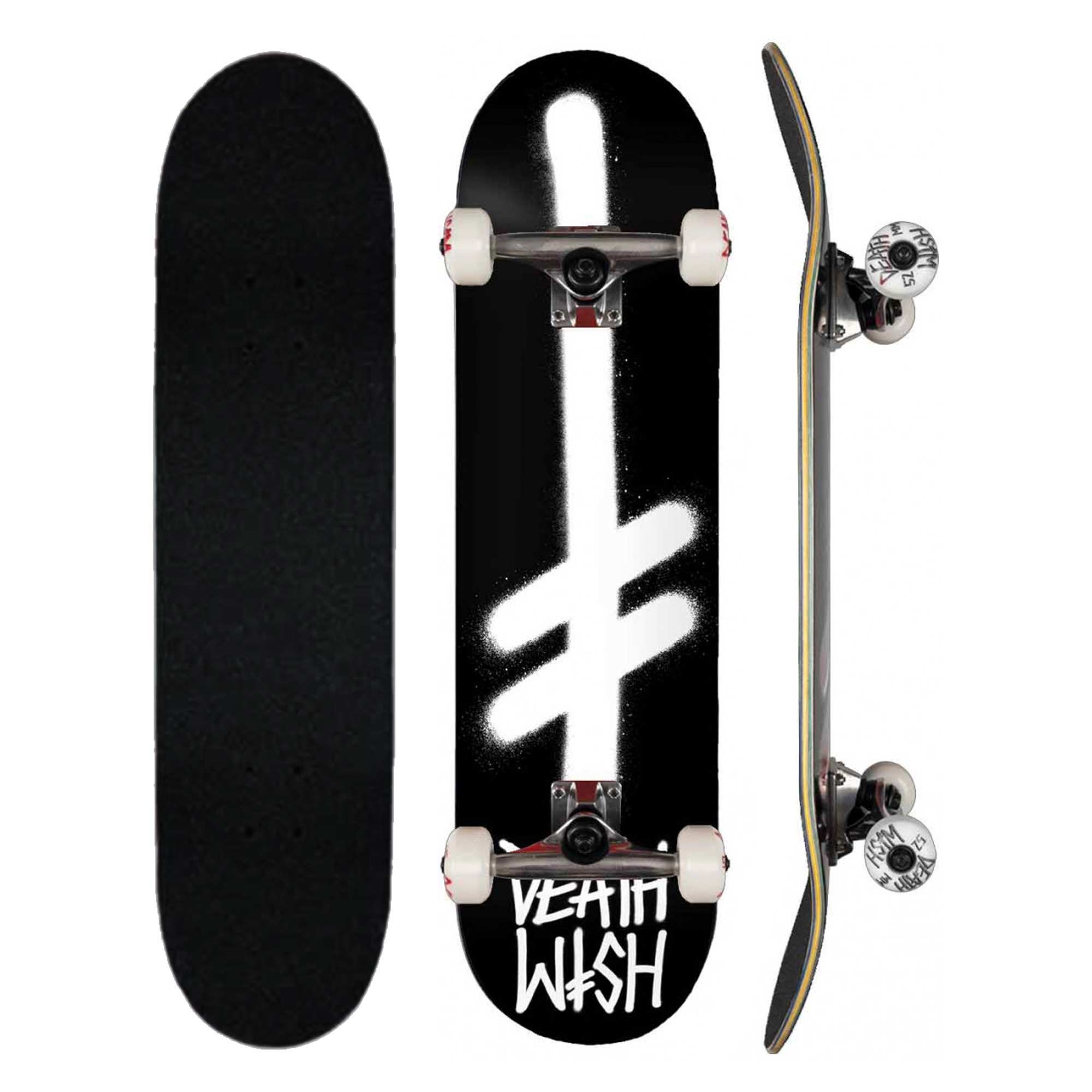 "DEATHWISH Complete GANG LOGO BLK/WHT Skateboard 8.25", black/white 8.2''"