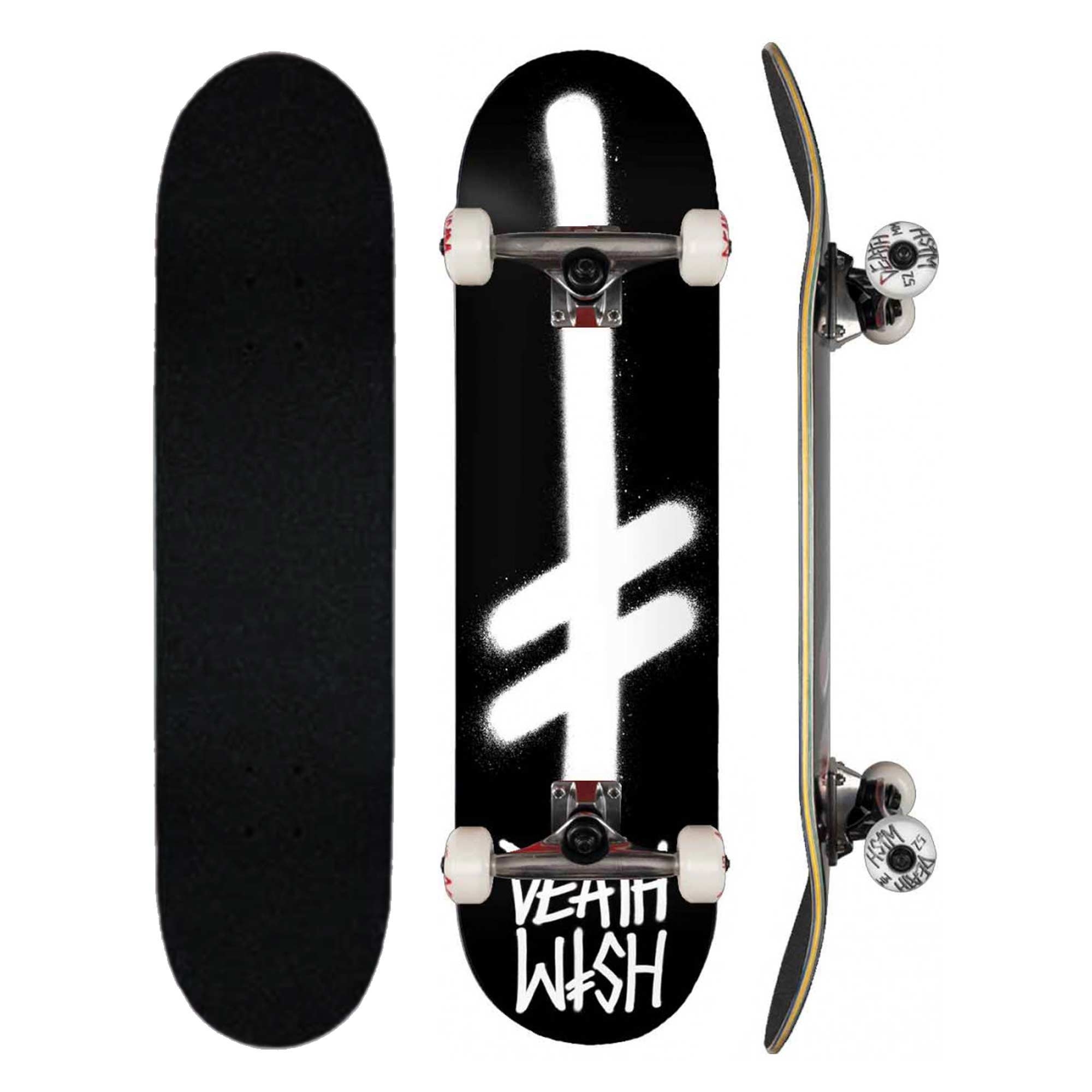 "DEATHWISH Complete GANG LOGO BLK/WHT Skateboard 8.5" black/white"