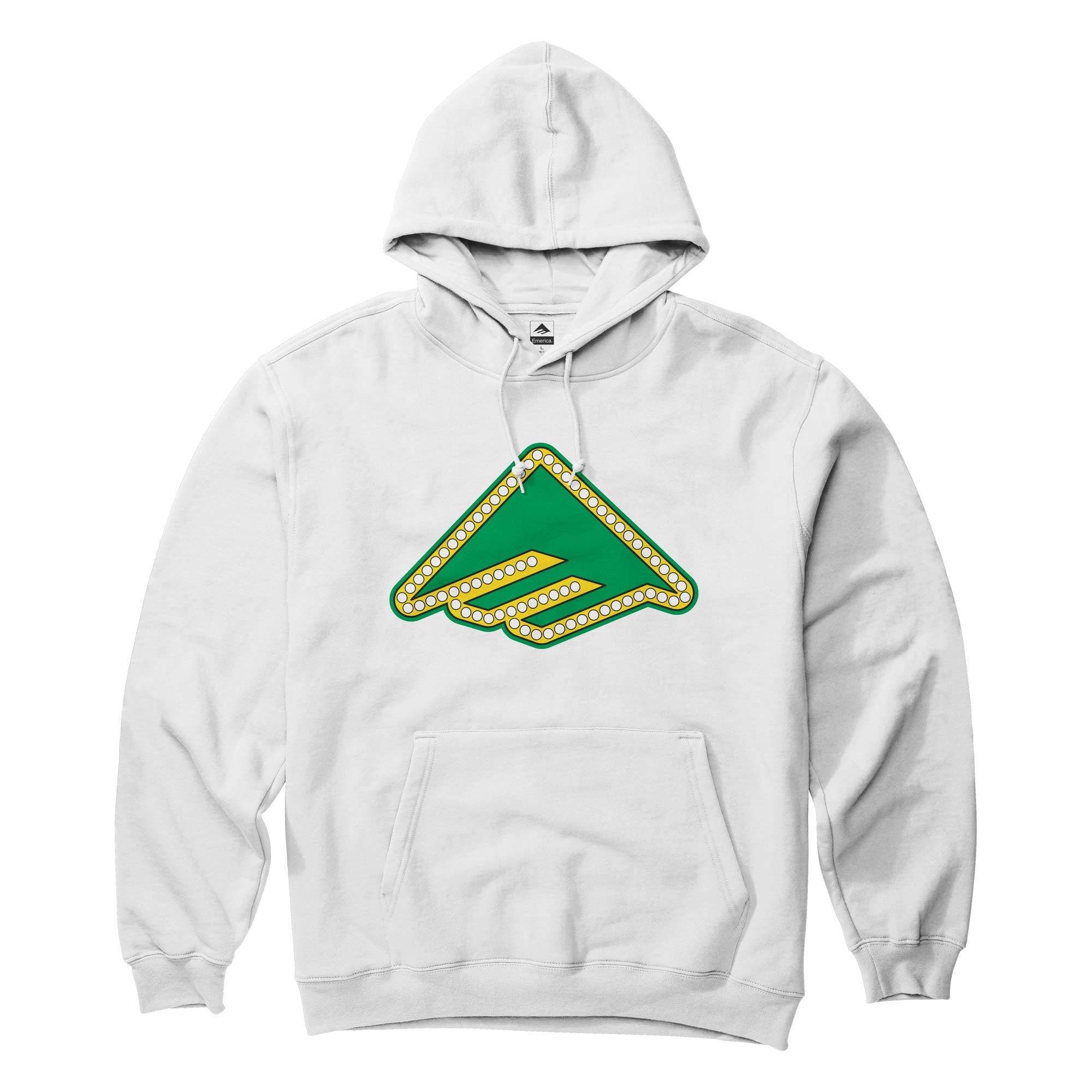 EMERICA Sweat SHAKE JUNT TRIANGLE LIGHTS HOODIE white