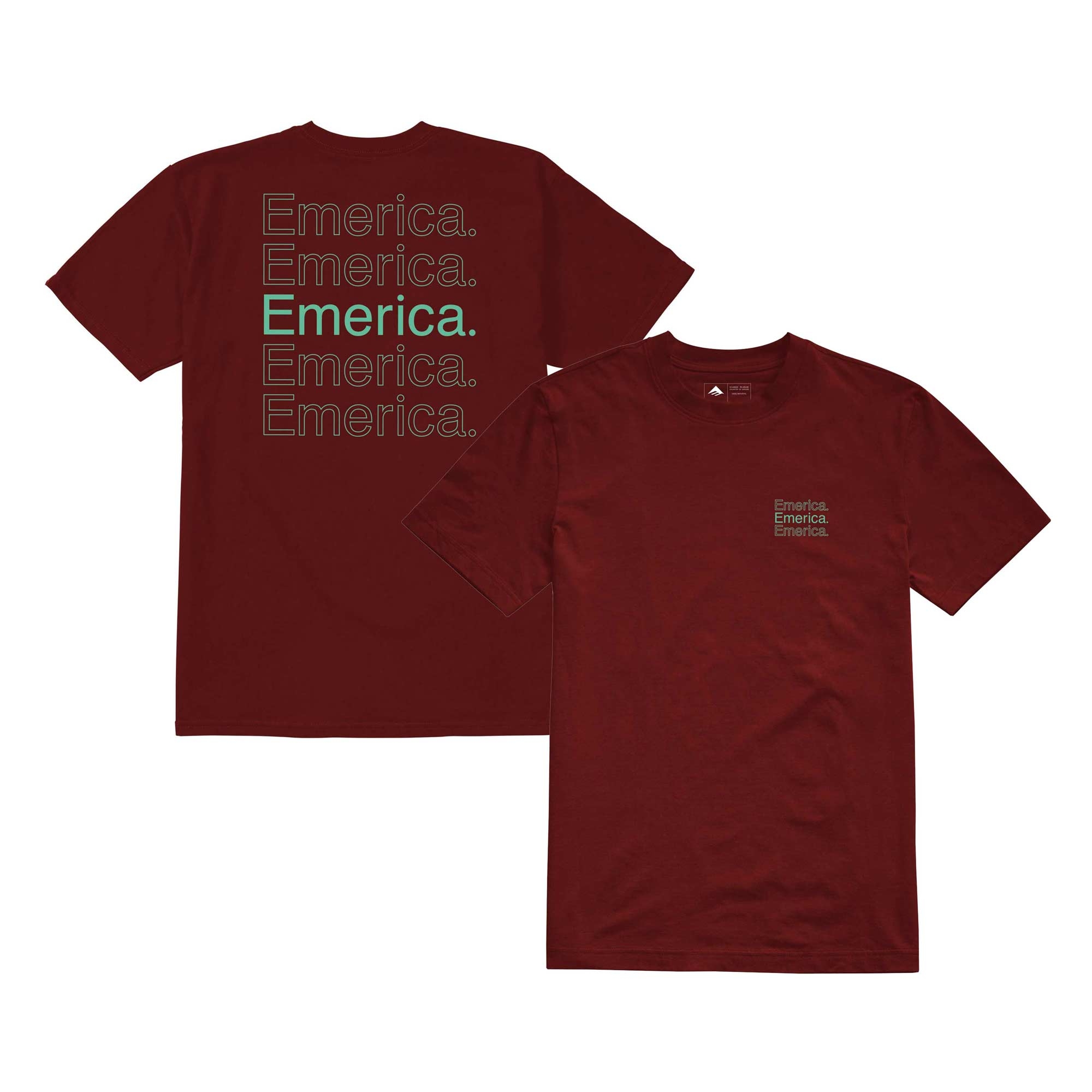 EMERICA T-Shirt NEW STACK S/S burgundy