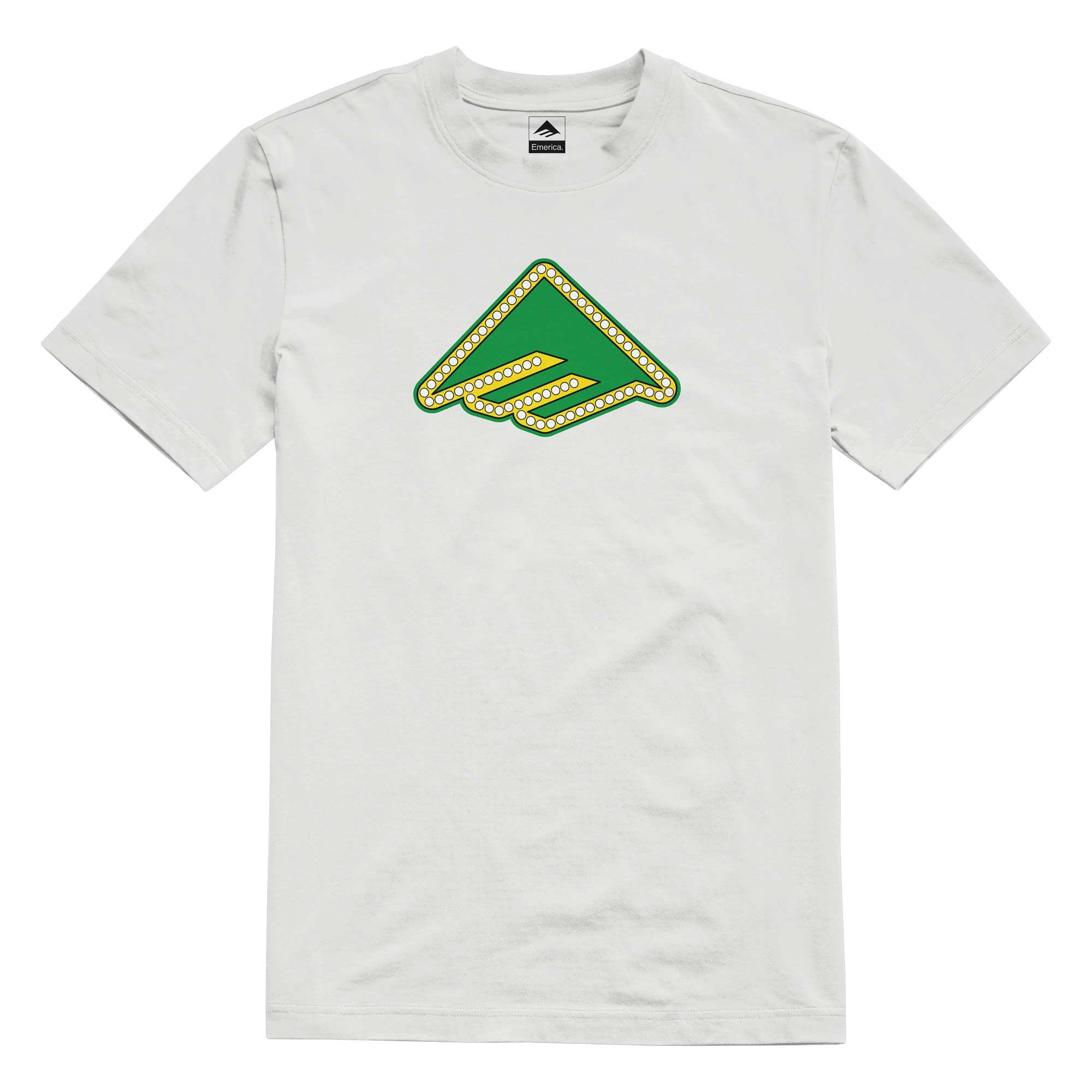 EMERICA T-Shirt SHAKE JUNT TRIANGLE LIGHTS white