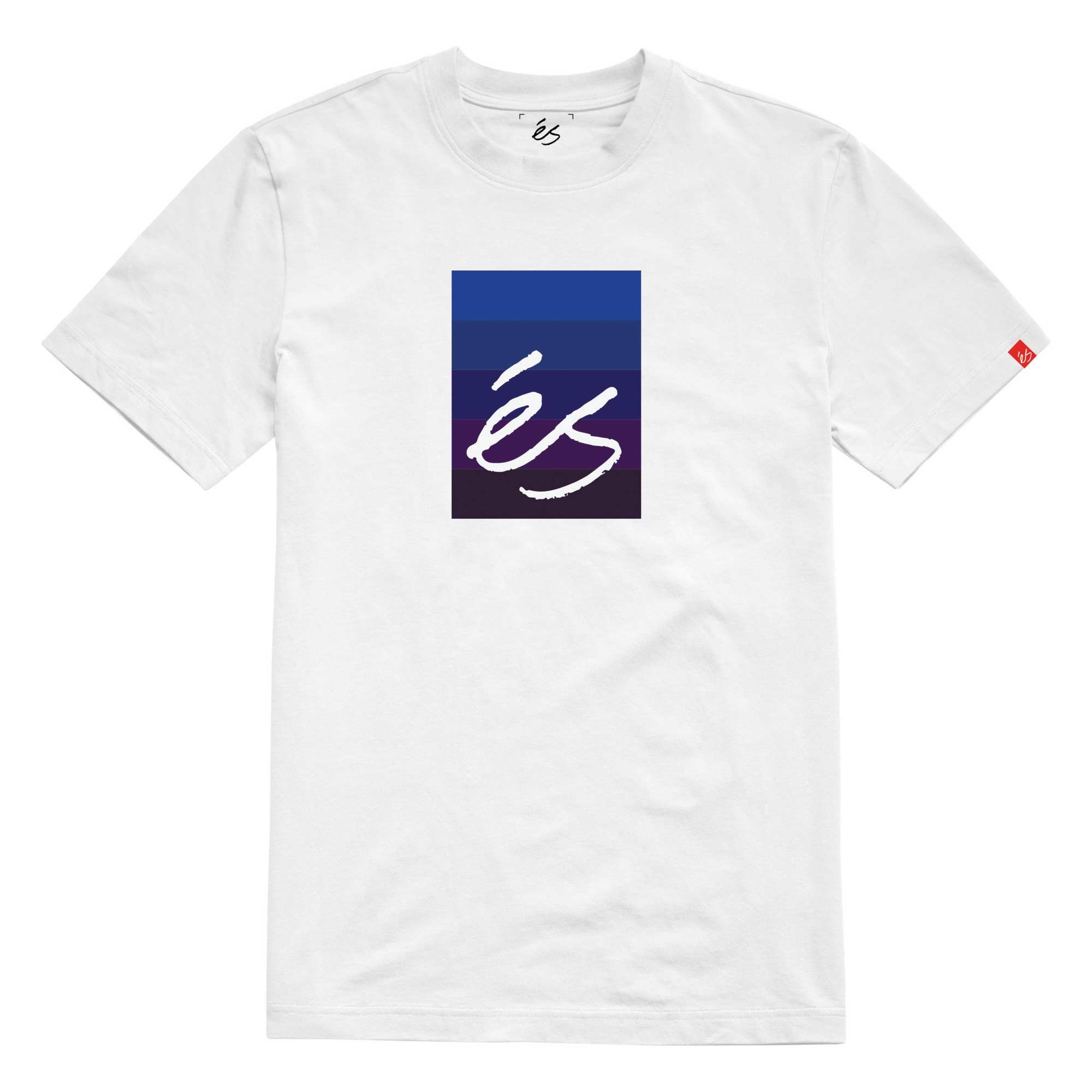 eS SKB T-Shirt BLOCK GRADIENT SS white/blue