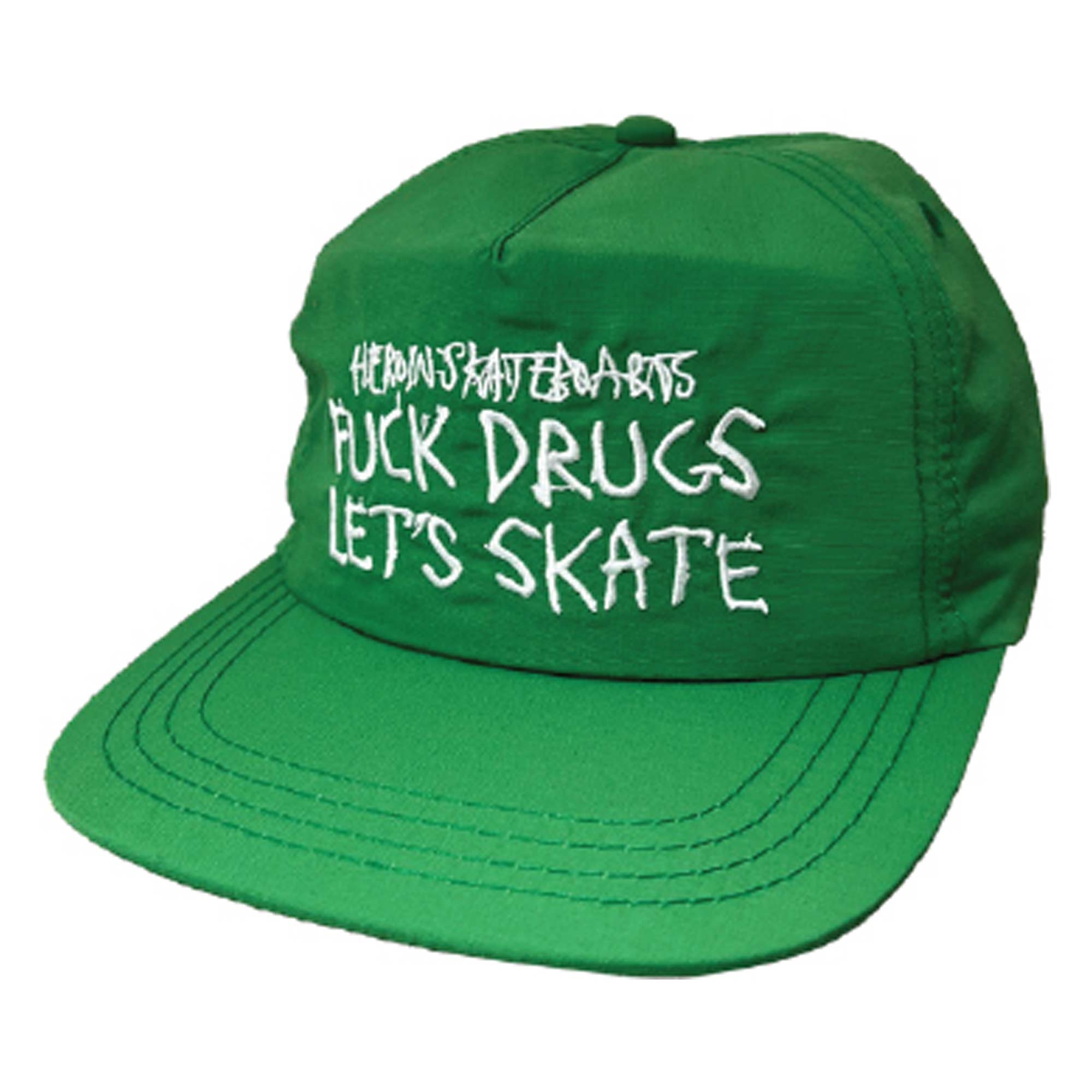 HEROIN Cap FUCK DRUGS NYLON Snapback, green