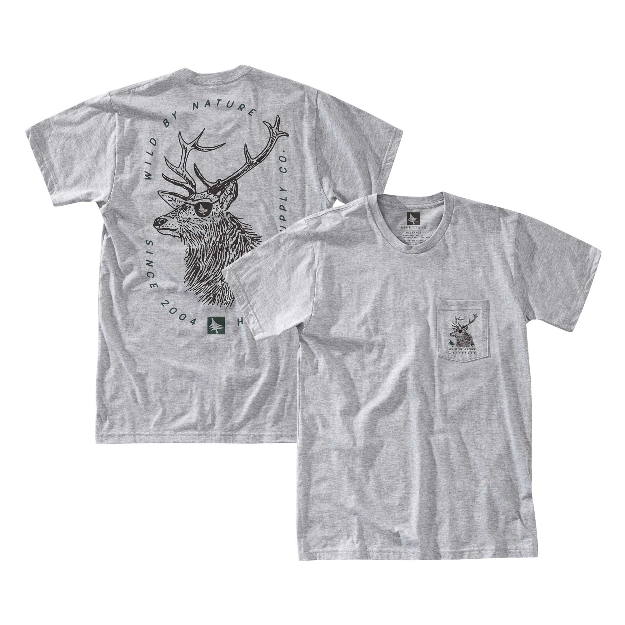 HIPPYTREE T-Shirt BUCK heather grey