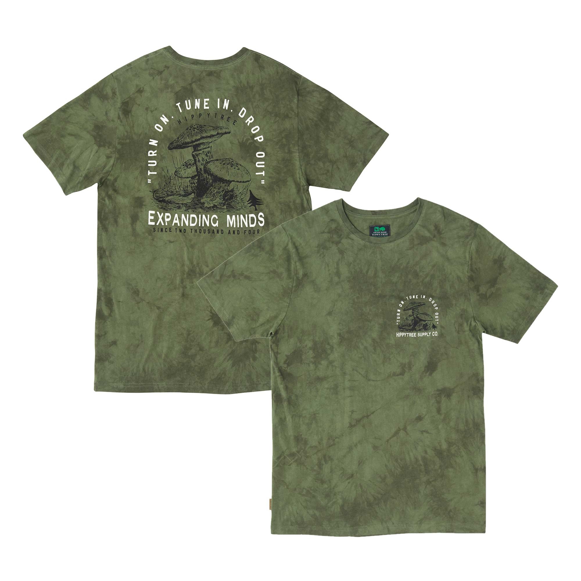 HIPPYTREE T-Shirt PERCEPTION CLOUD WASH army