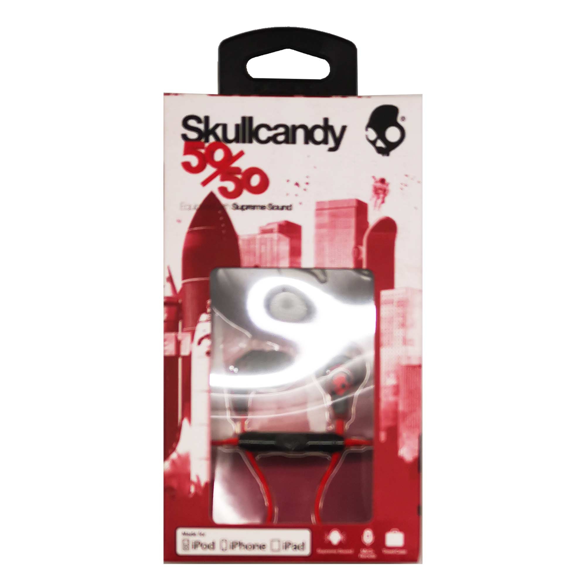 LOUD Headphone SKULLCANDY with MICROPHONE, spaced out-clear-after burner maroon