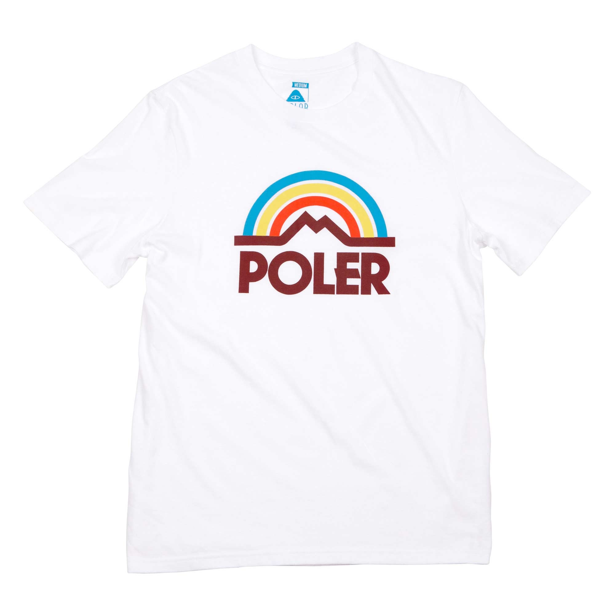 POLER T-Shirt MOUNTAIN RAINBOW white FA16 (roter Schriftzug)