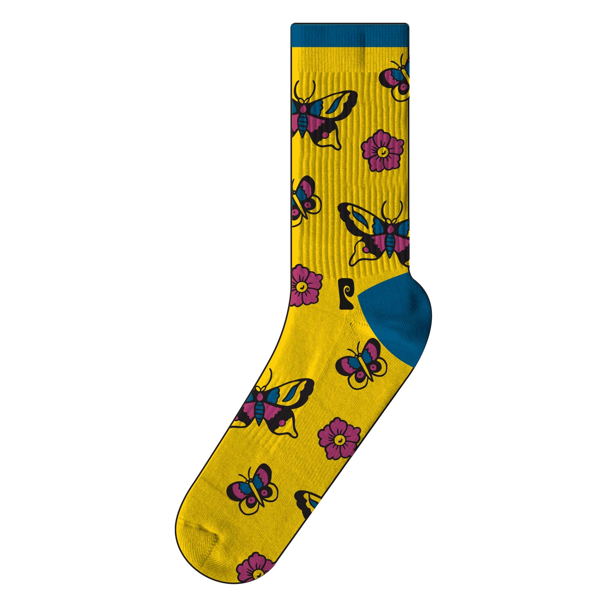 PSOCKADELIC Socks BUTTERFLY FLOWER 1-Pair, yellow