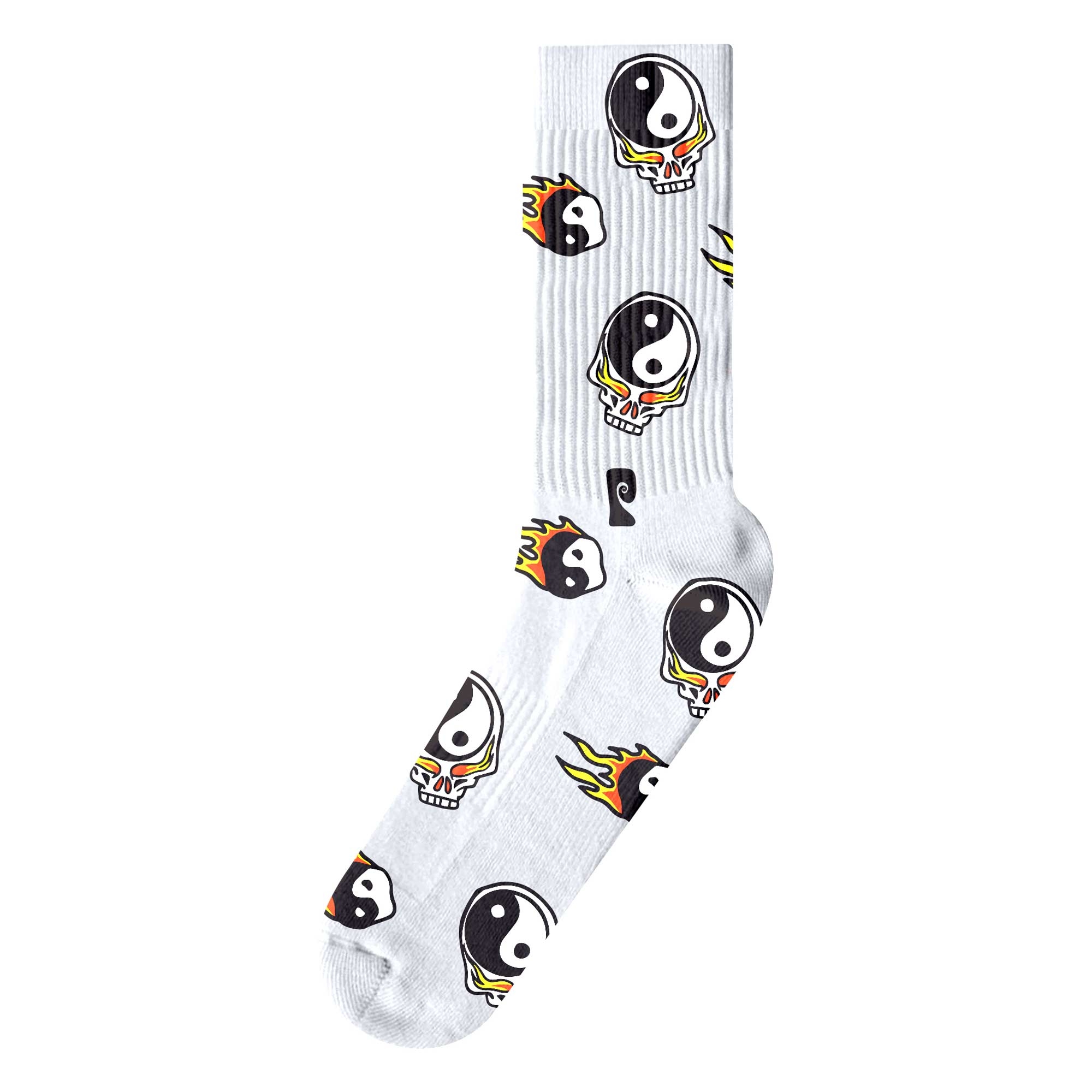 PSOCKADELIC Socks FLAMING YIN YANG 1-Pair, white