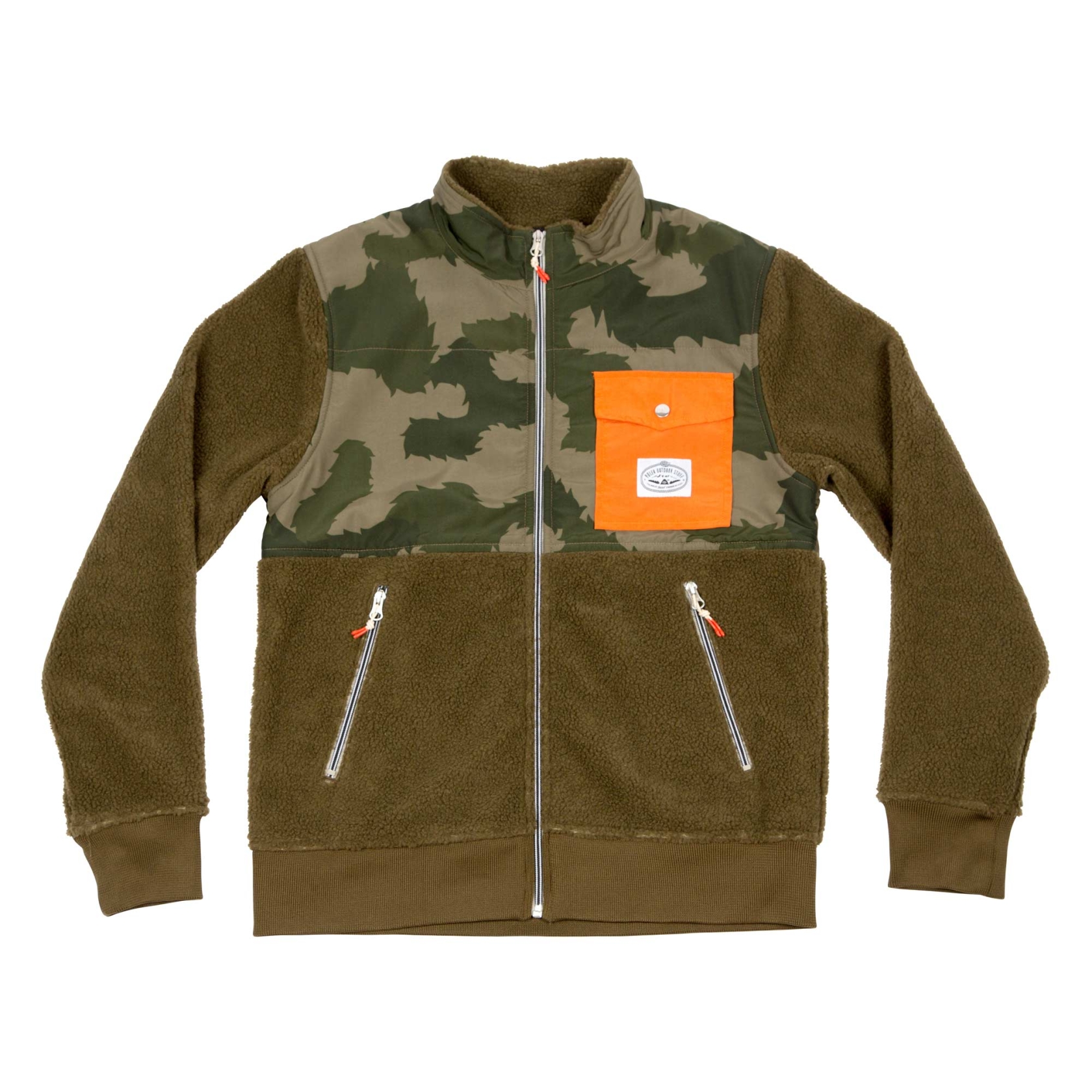 POLER Jacket HALF FLEECE, olive