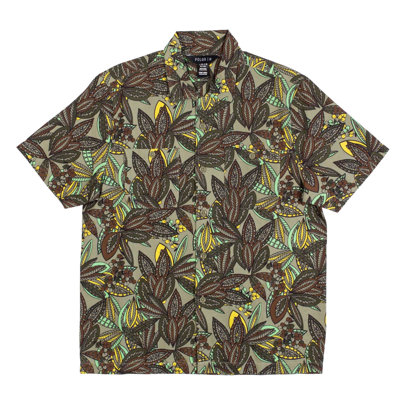 POLER SHIRT JURASSIC PARK S/S WOVEN, olive