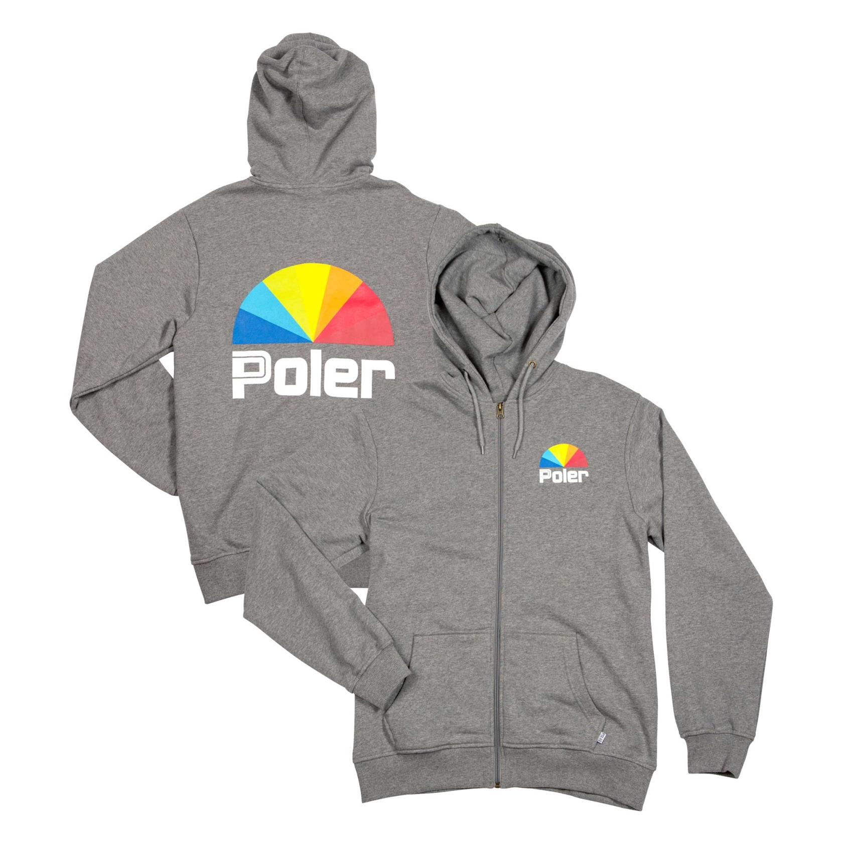 POLER Zip Up 35 MM HOOD heather grey