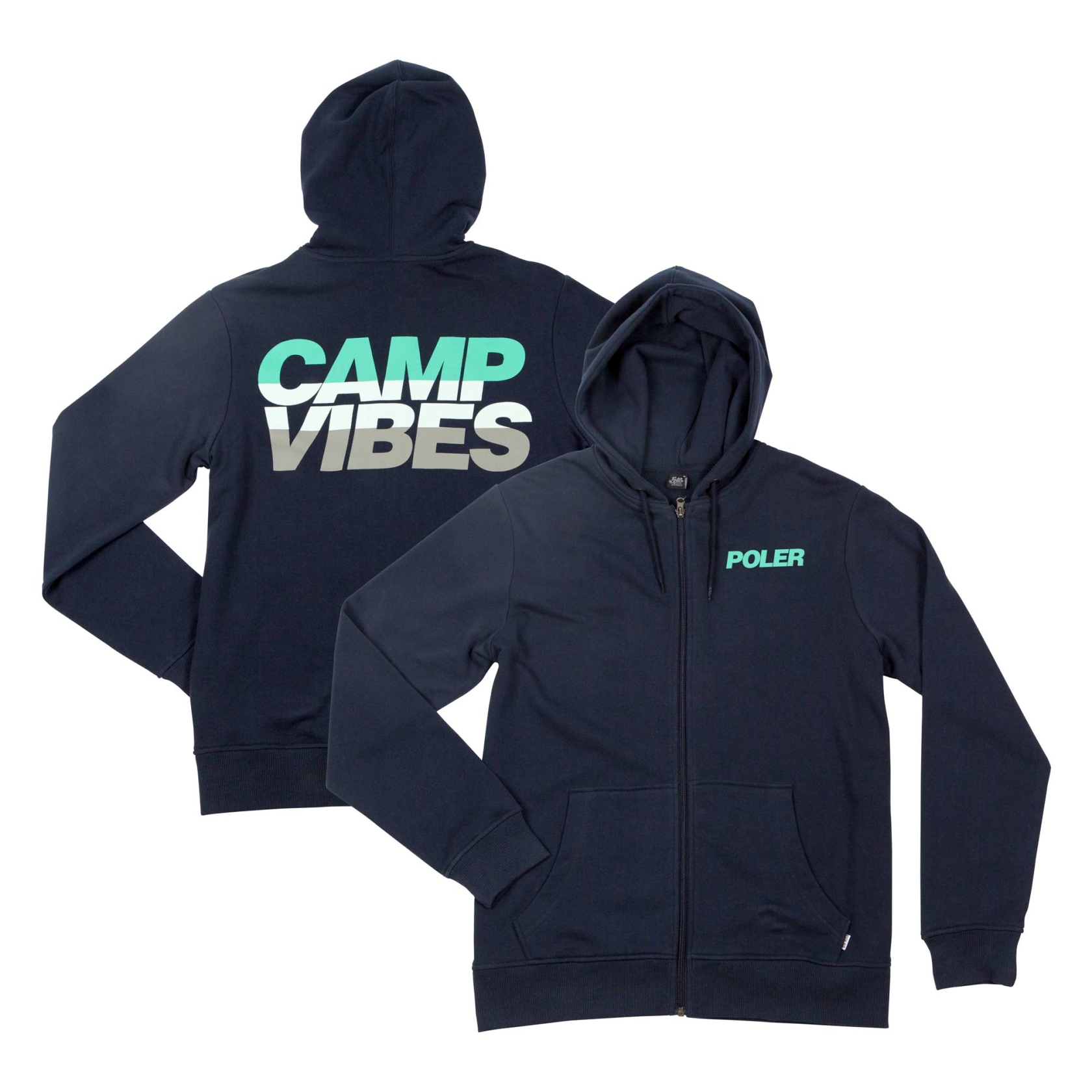 POLER Zip Up CAMP VIPES ZIP HOODIE navy