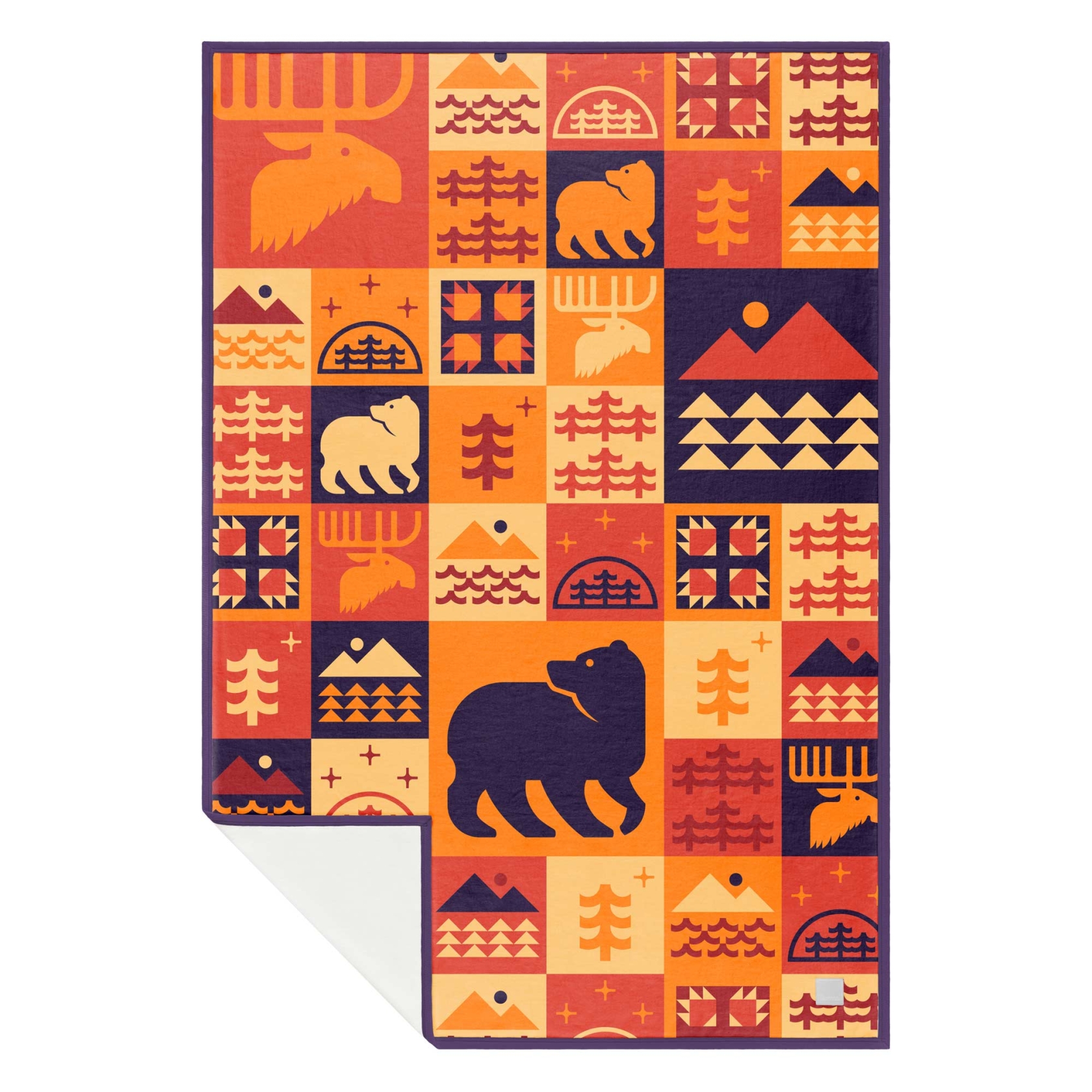 RUMPL Blanket COZYHEMP PRINTED / THROW, sunrise cabin