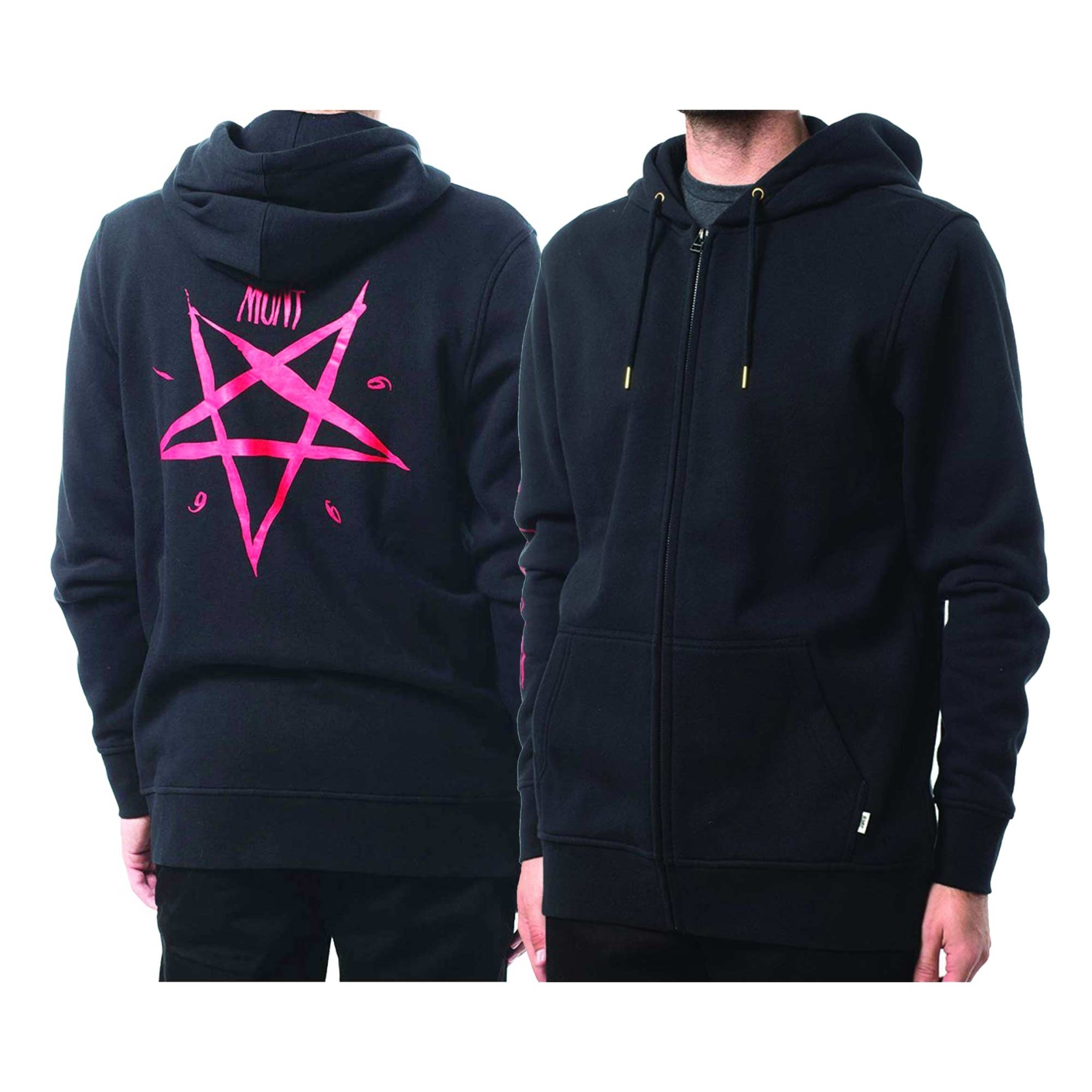 ALTAMONT Zip Up PENTAGRAM Hooded black/red