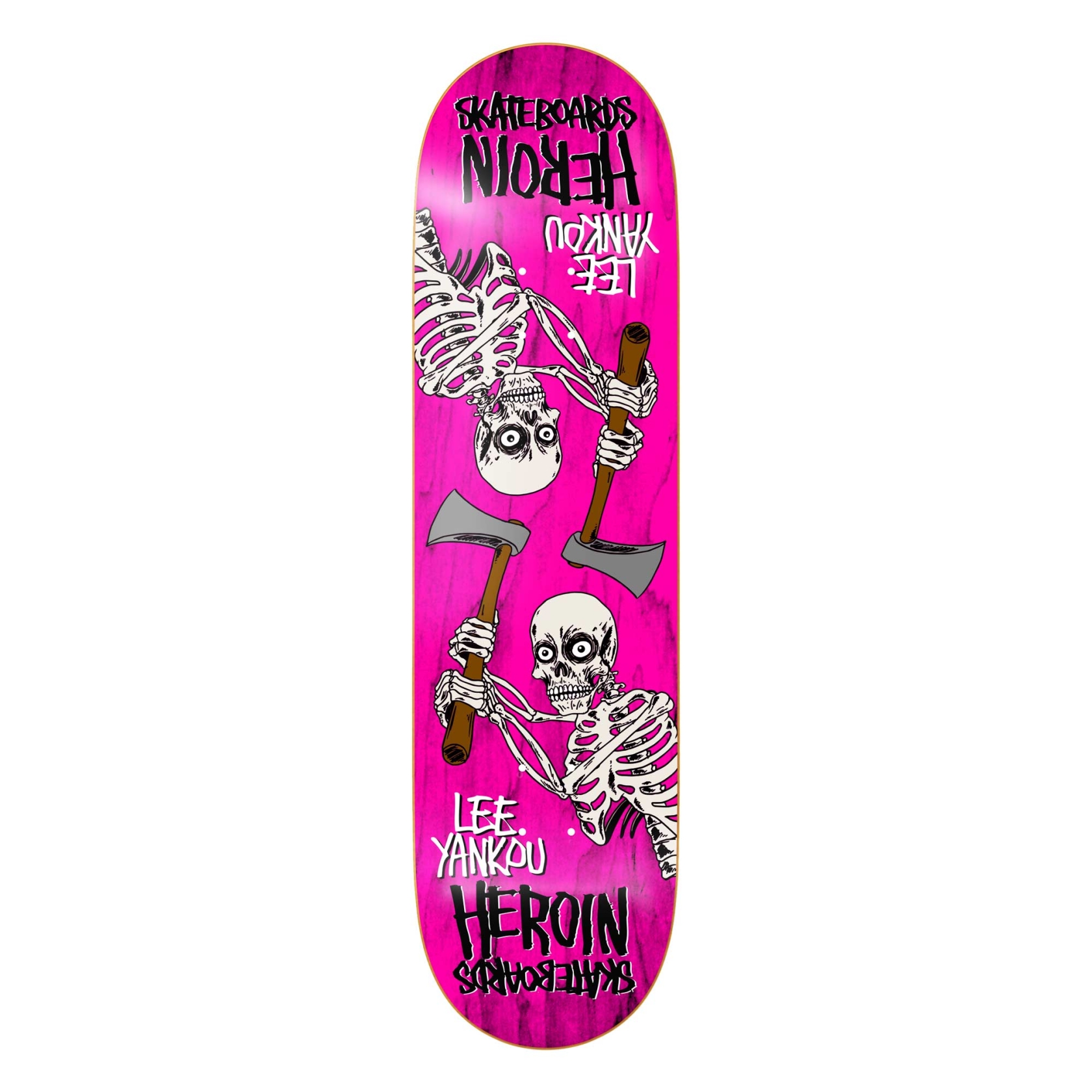 HEROIN Deck AXE SKELETONS SYM LW  8.25, pink 8.2''