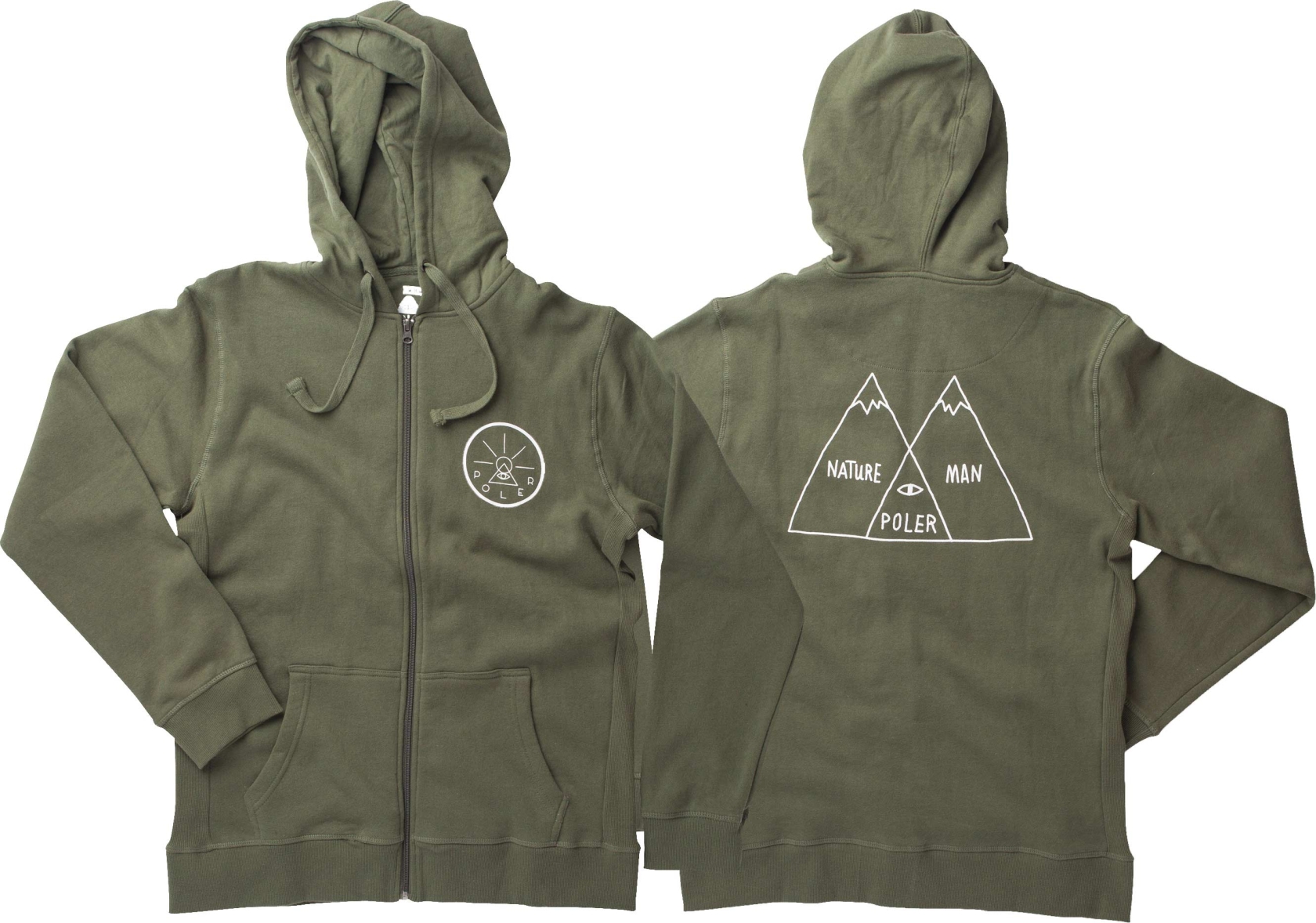 POLER Zip Up VENN DIAGRAM (MAN) & GOLDEN  army green