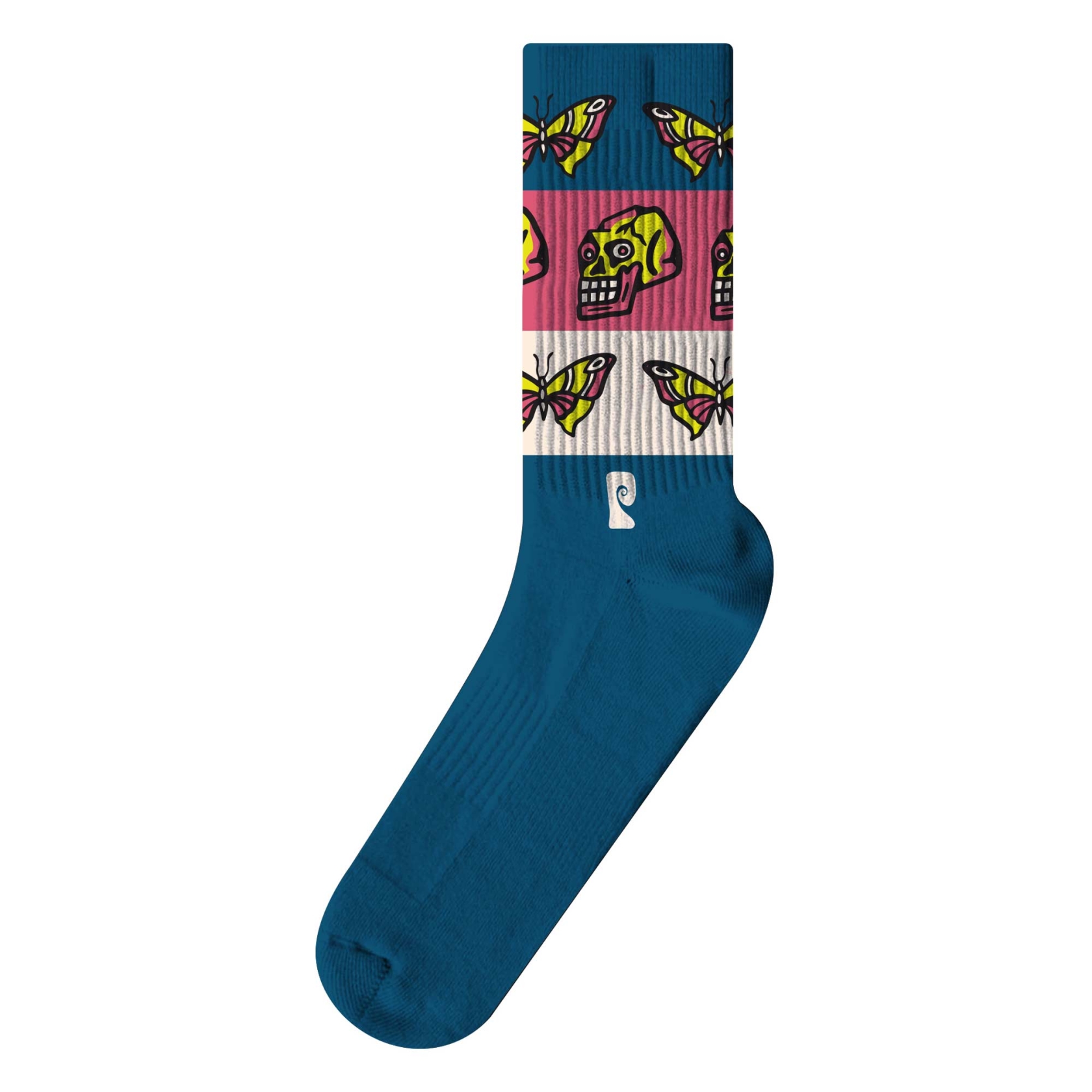 PSOCKADELIC Socks BUTTERFLY  SKULL 1-Pair, blue