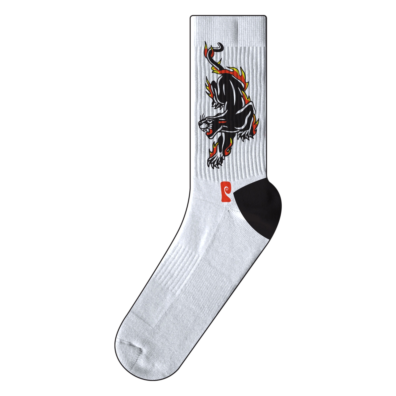 PSOCKADELIC Socks FIRE PANTHER 1-Pair, white