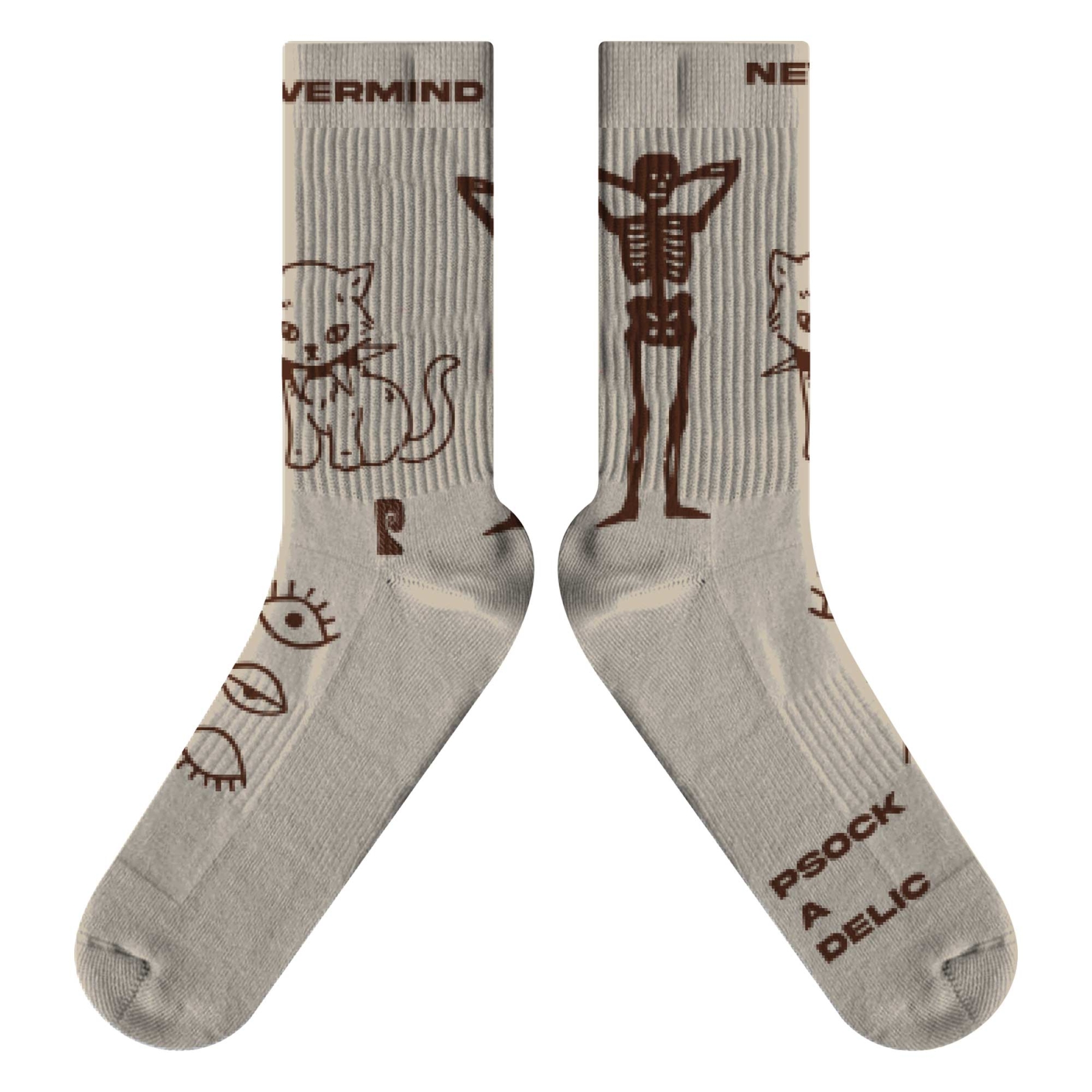 PSOCKADELIC Socks NEVERMIND 1-Pair, beige