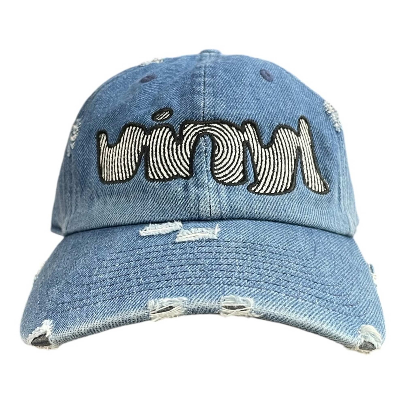 VINYL Cap SPIRAL dad Hat, blue washed